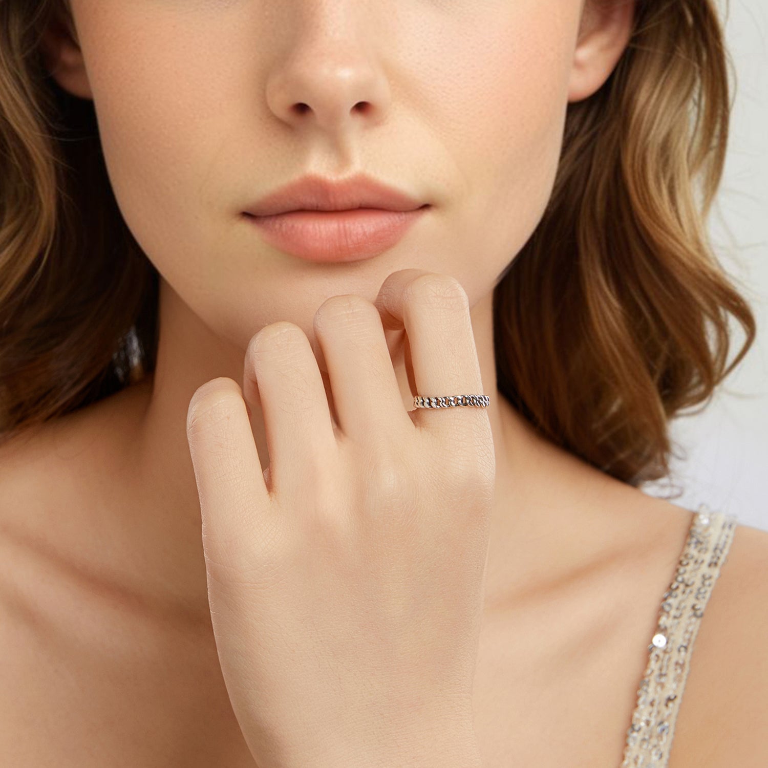 925 Sterling Silver Oxidized Silver Ring for Women DestGlow