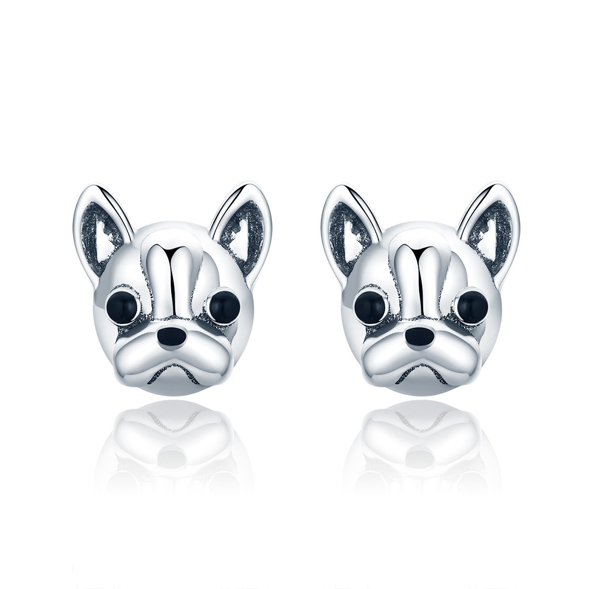 925 Sterling Silver Oxidized Enamel Earrings for Women 1*1cm DestGlow