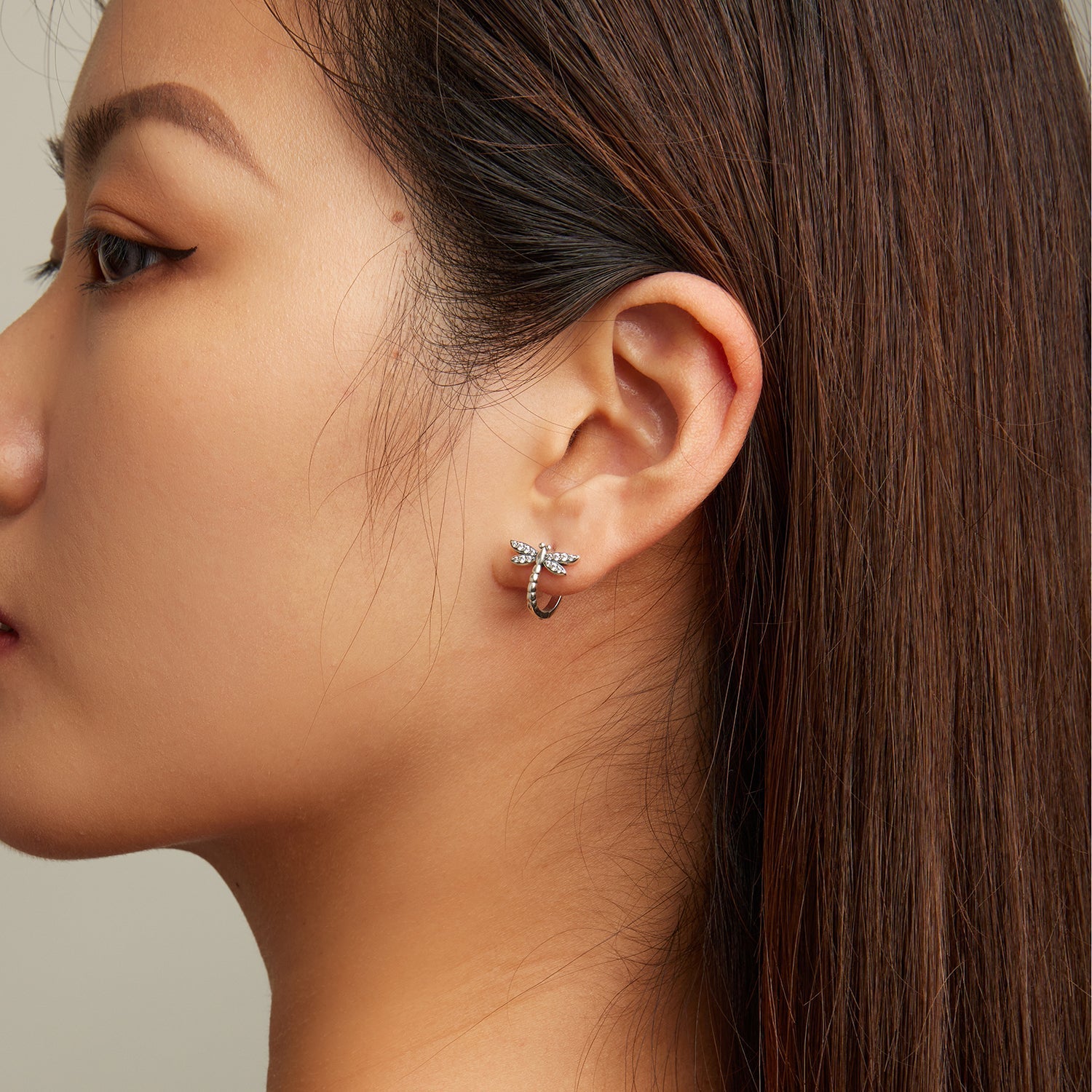 925 Sterling Silver Earrings with Pavé Setting CZ, Oxidized Finish, 1.3cm for Women DestGlow