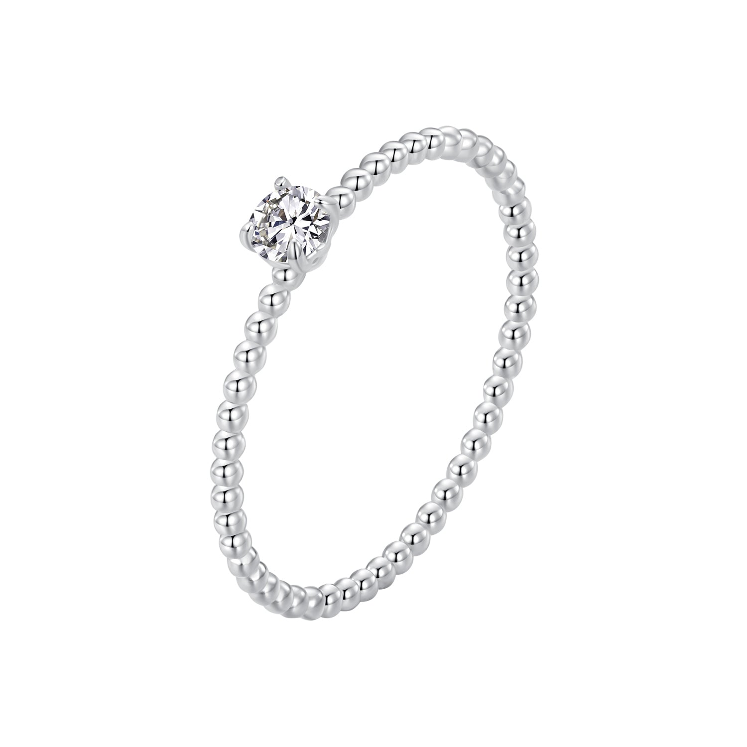 925 Sterling Silver 3mm Moissanite Ring for Women - Size 6 DestGlow
