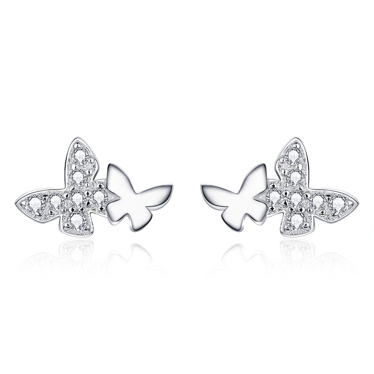925 Sterling Silver Earrings with Pavé Setting CZ - 0.6*0.9cm DestGlow