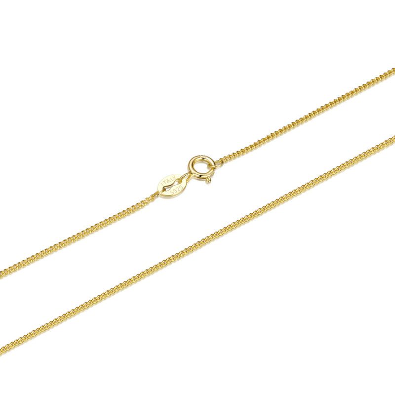925 Sterling Silver Plated Platinum 45cm Necklace for Men DestGlow