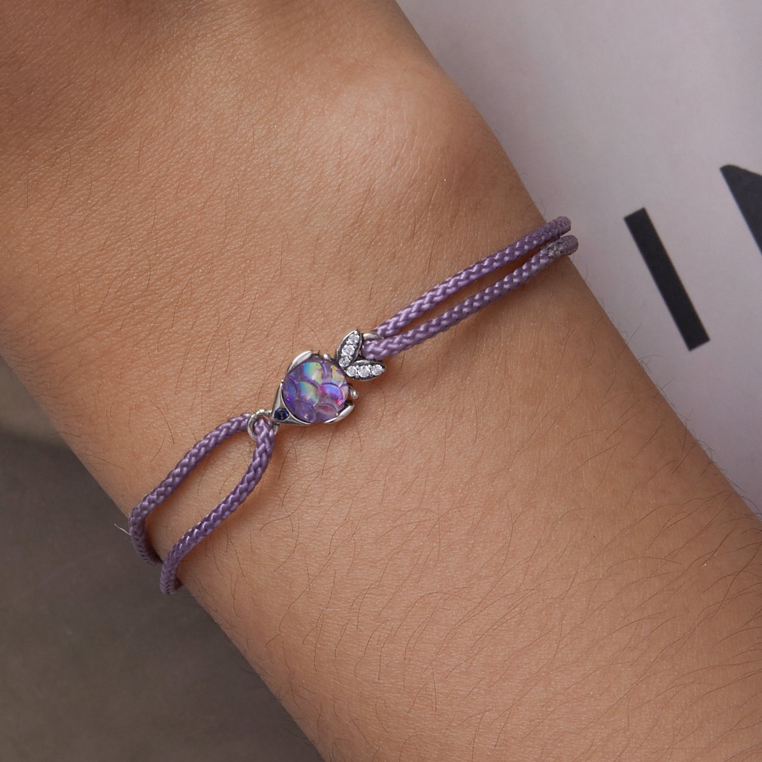 925 Sterling Silver Adjustable 24cm CZ Resin Bracelet for Women DestGlow