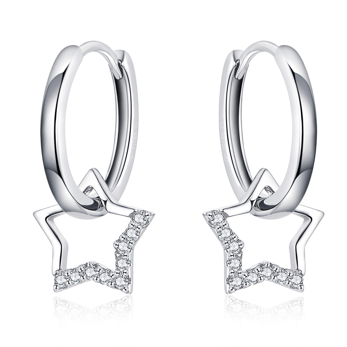 S925 Sterling Silver Plated Platinum CZ Earrings for Women DestGlow