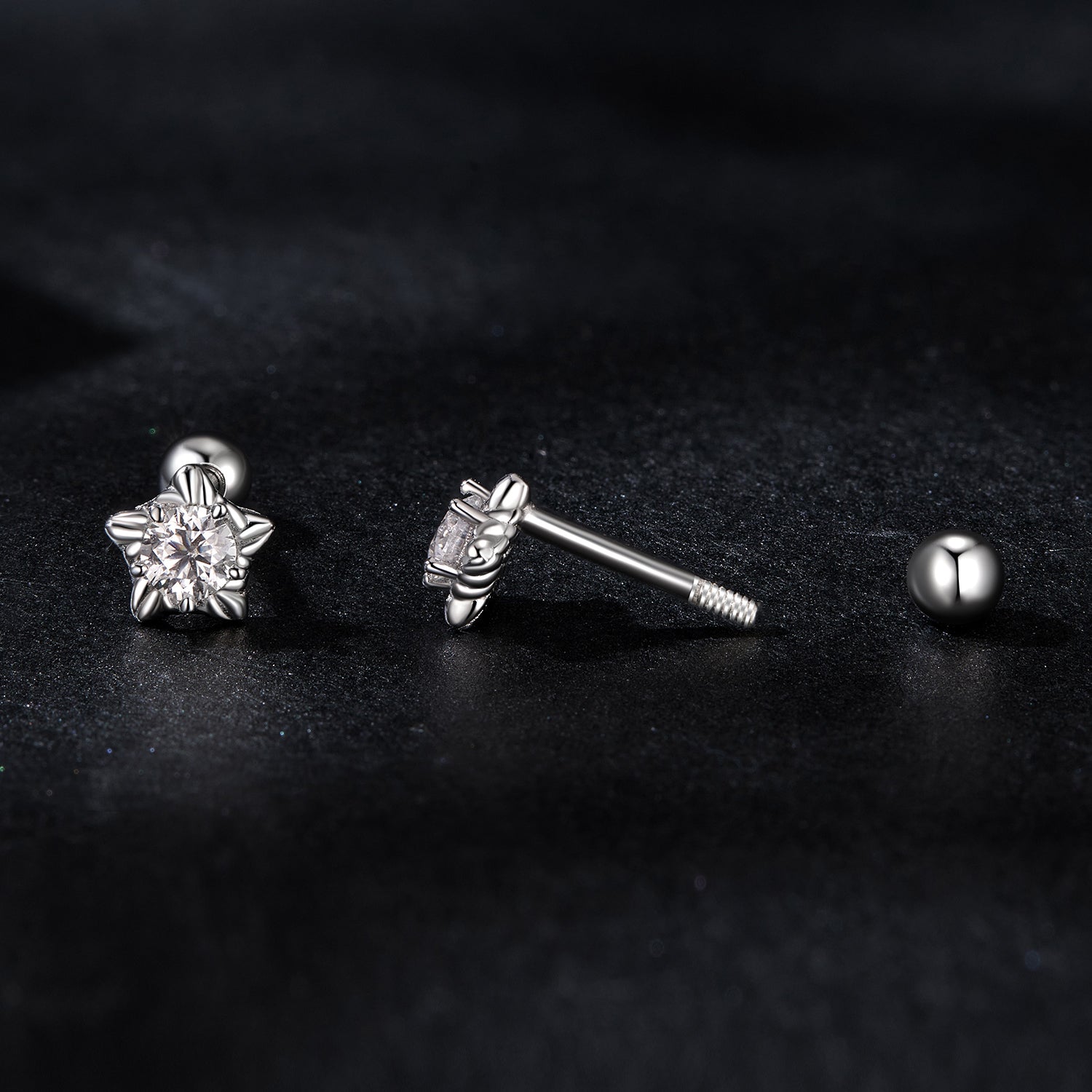 925 Sterling Silver Moissanite Stud Earrings 5mm for Women DestGlow