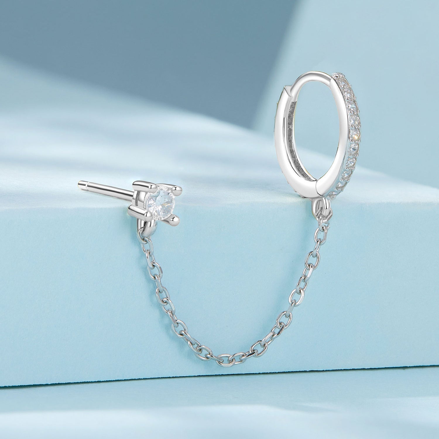 S925 Sterling Silver 3mm Pavé Setting CZ Earrings for Women DestGlow