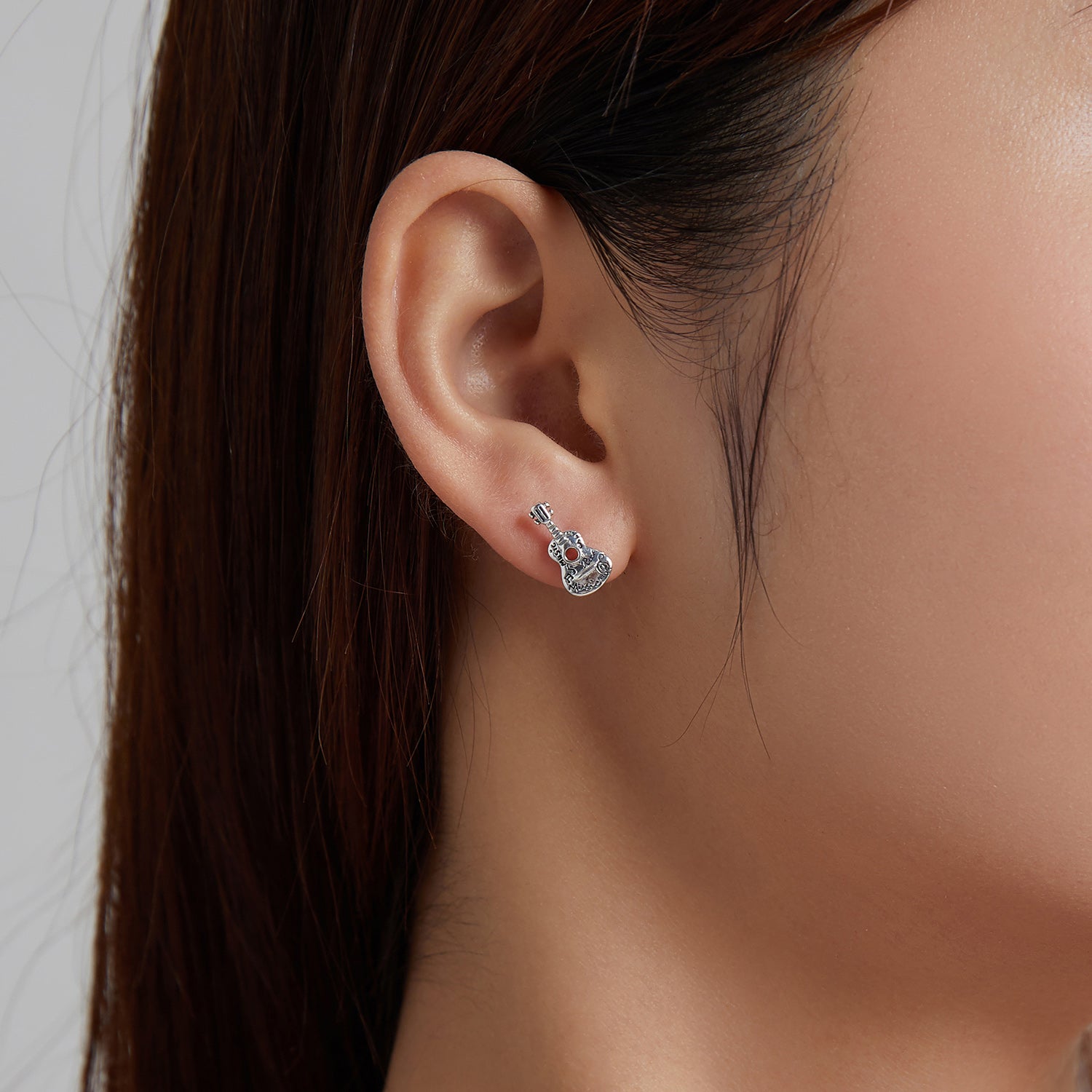 925 Sterling Silver & Oxidized Silver Earrings for Women - 1.3*0.6cm DestGlow