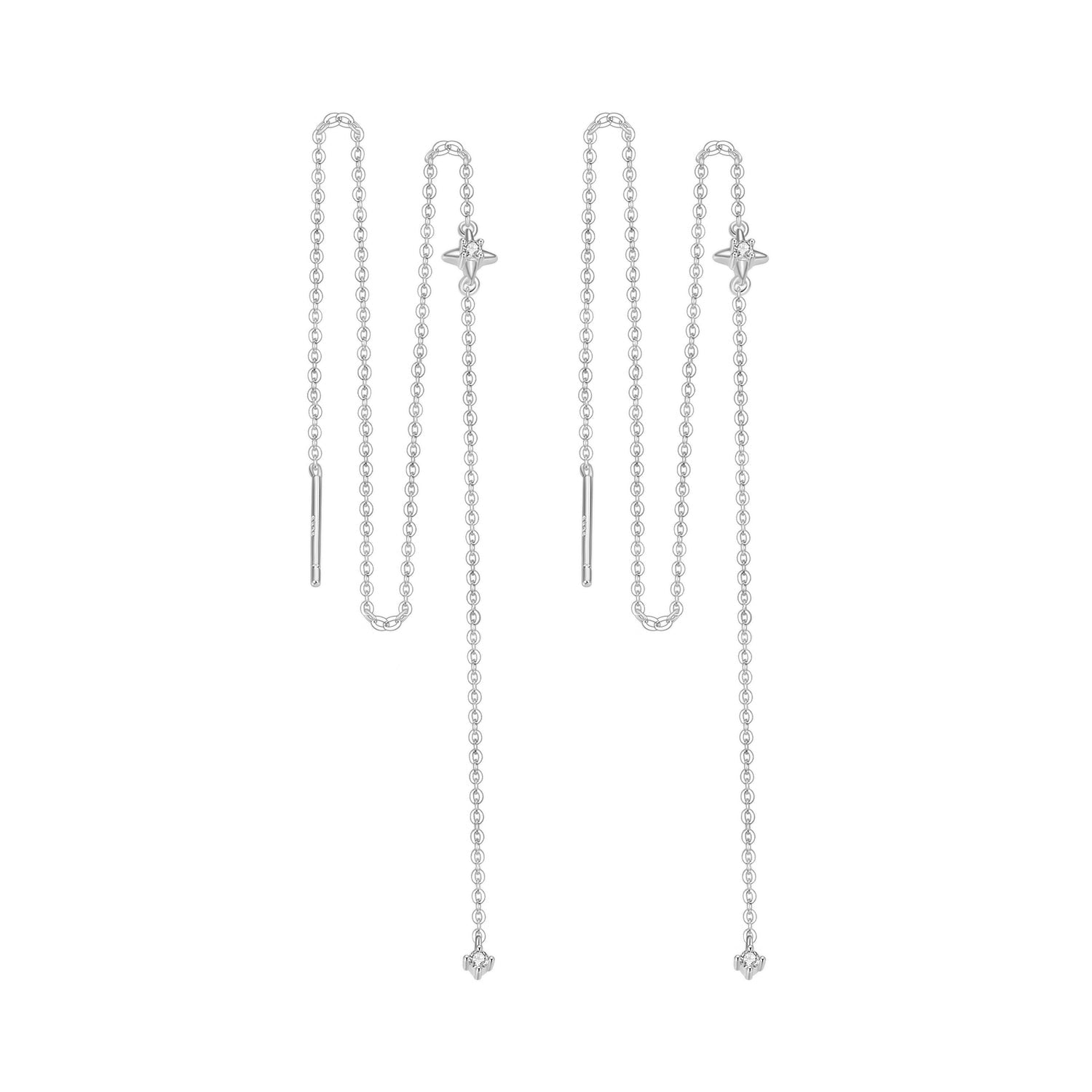 925 Sterling Silver Plated White Gold Moissanite Earrings 7cm for Women DestGlow