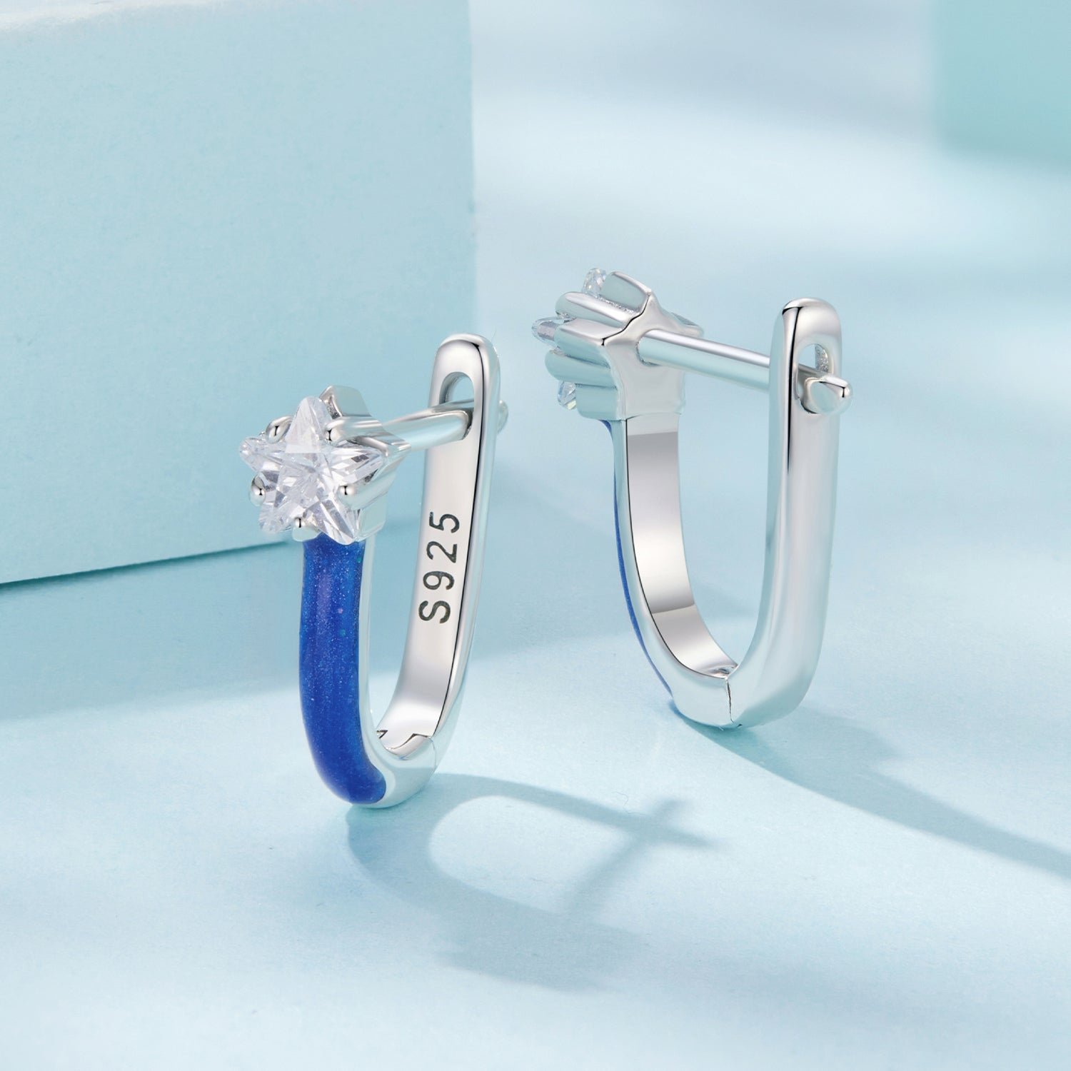 925 Sterling Silver Enamel Earrings with Pavé CZ for Women DestGlow