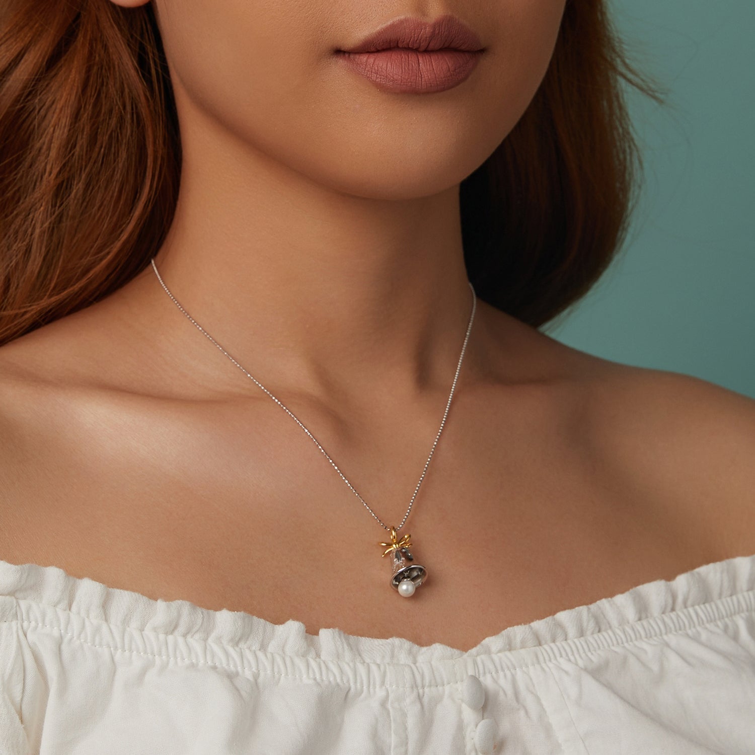 925 Sterling Silver Necklace with Quality Shell Pearl, Length 40+5cm, for Women DestGlow