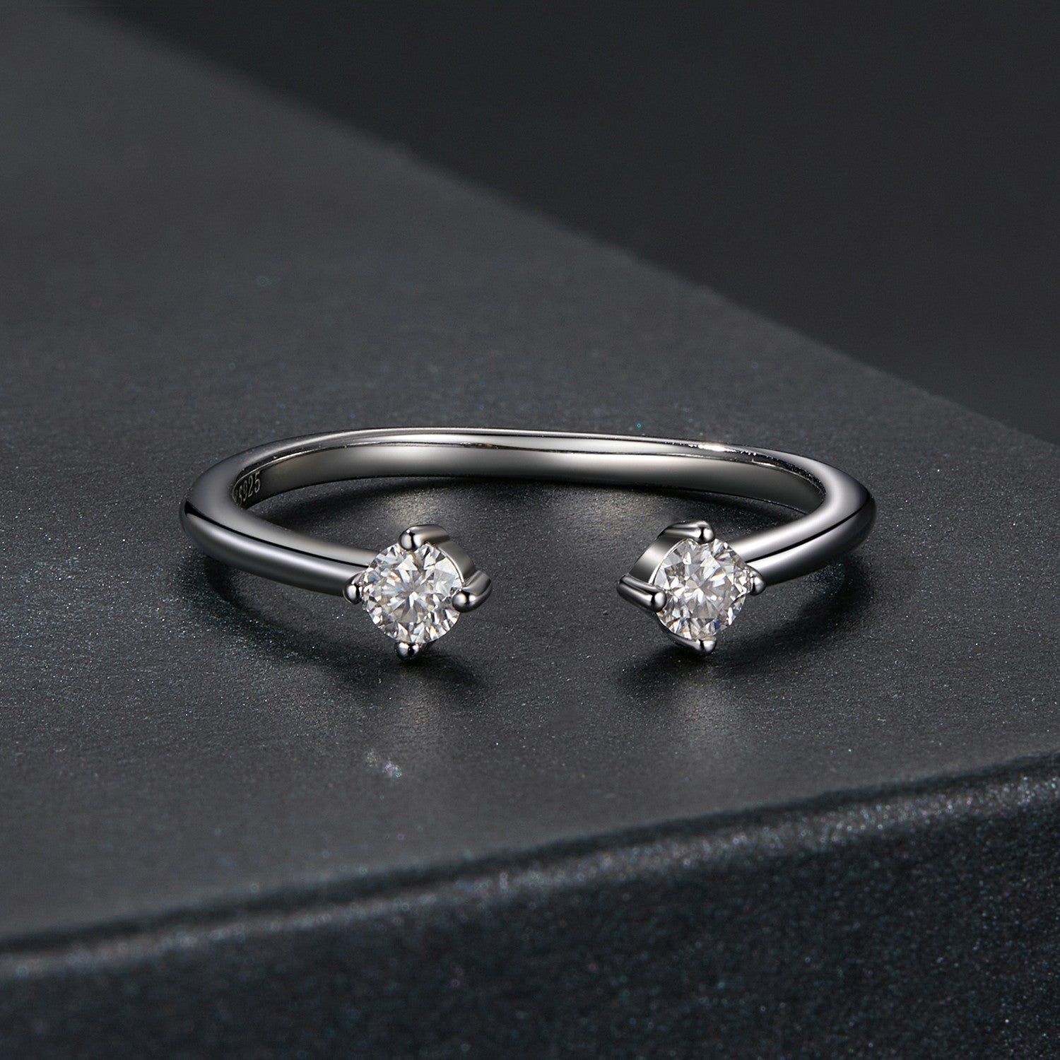 925 Sterling Silver Moissanite Ring Size E for Women DestGlow