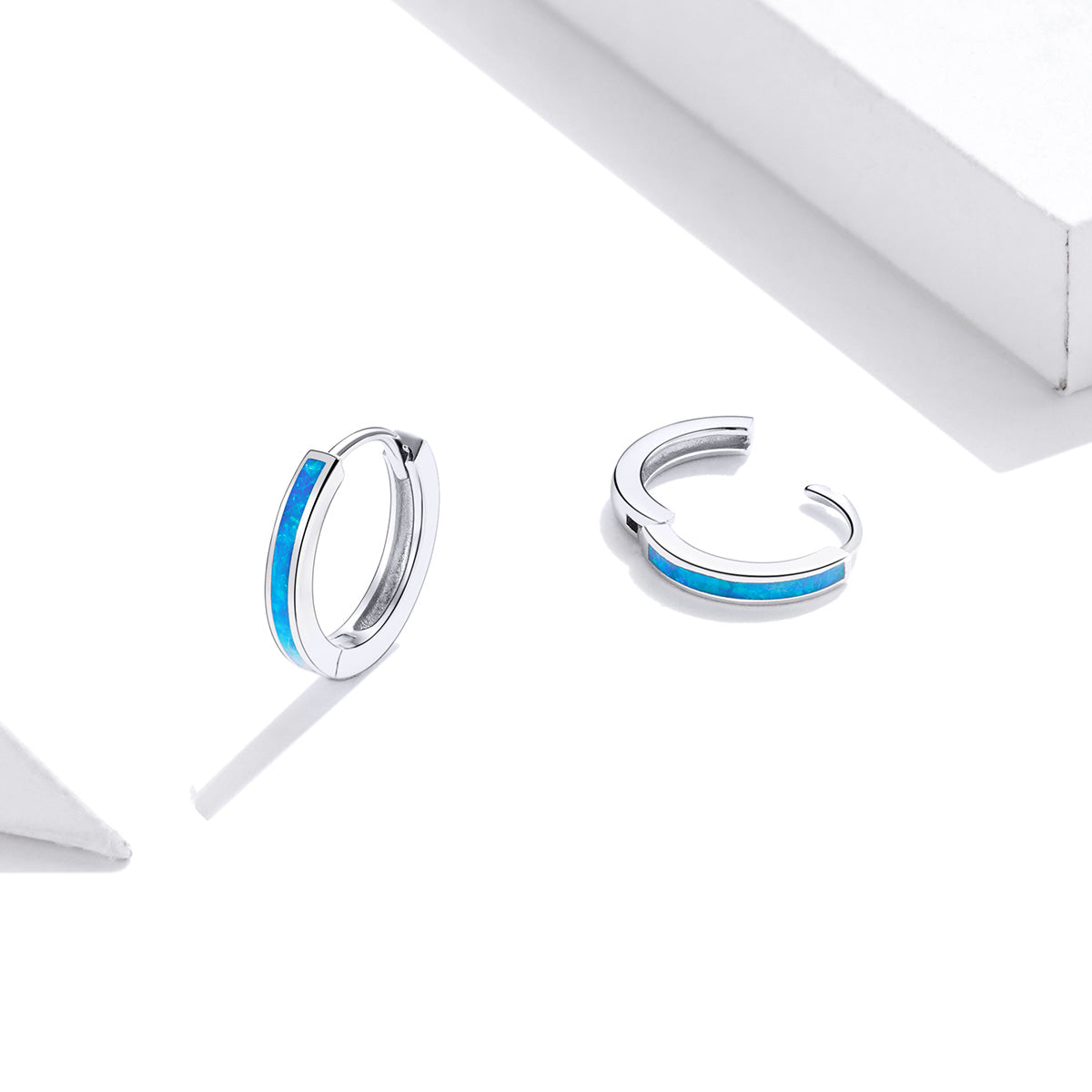 925 Sterling Silver + Platinum Translucent Opal Earrings for Women DestGlow