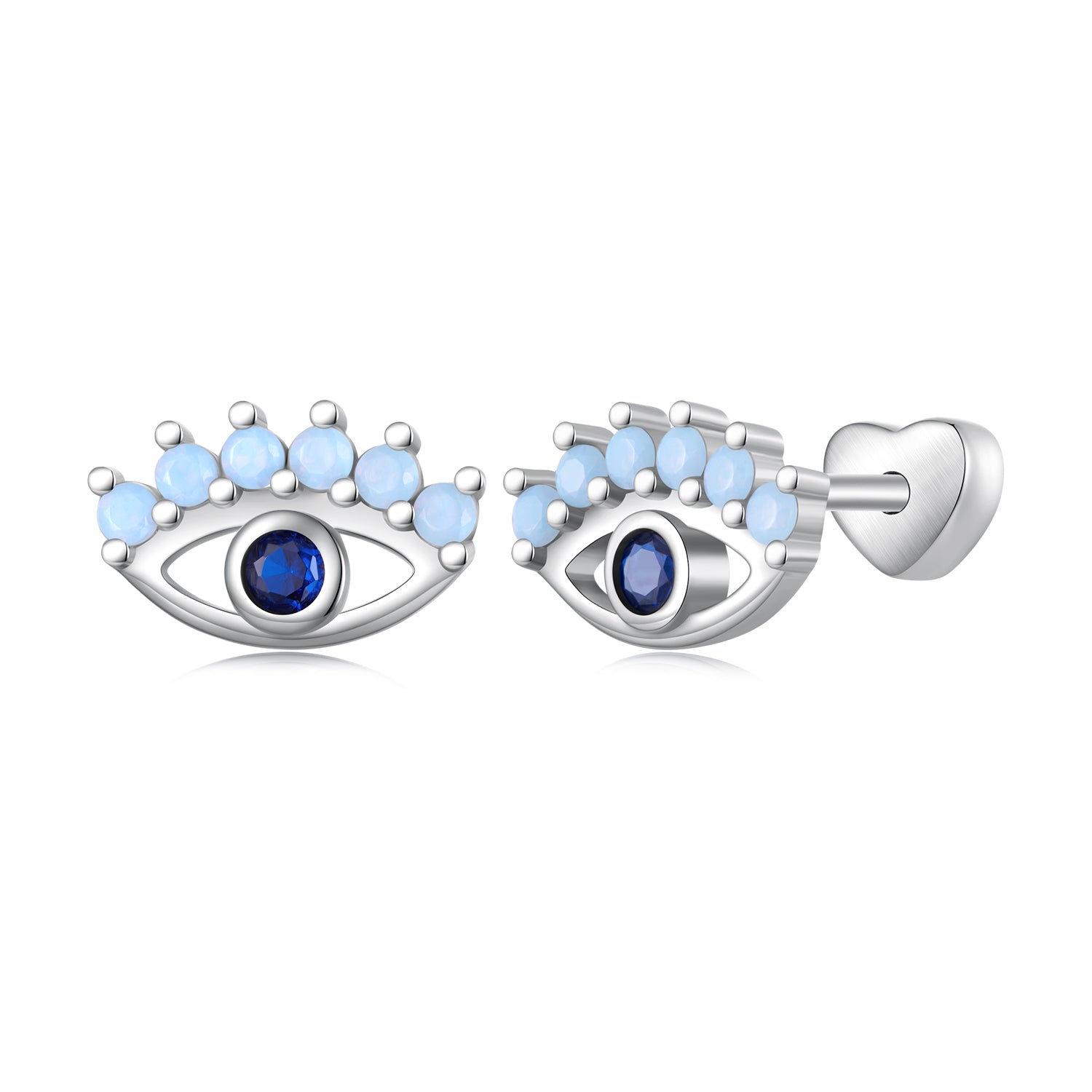 925 Sterling Silver Plated Platinum Opal Earrings for Women DestGlow