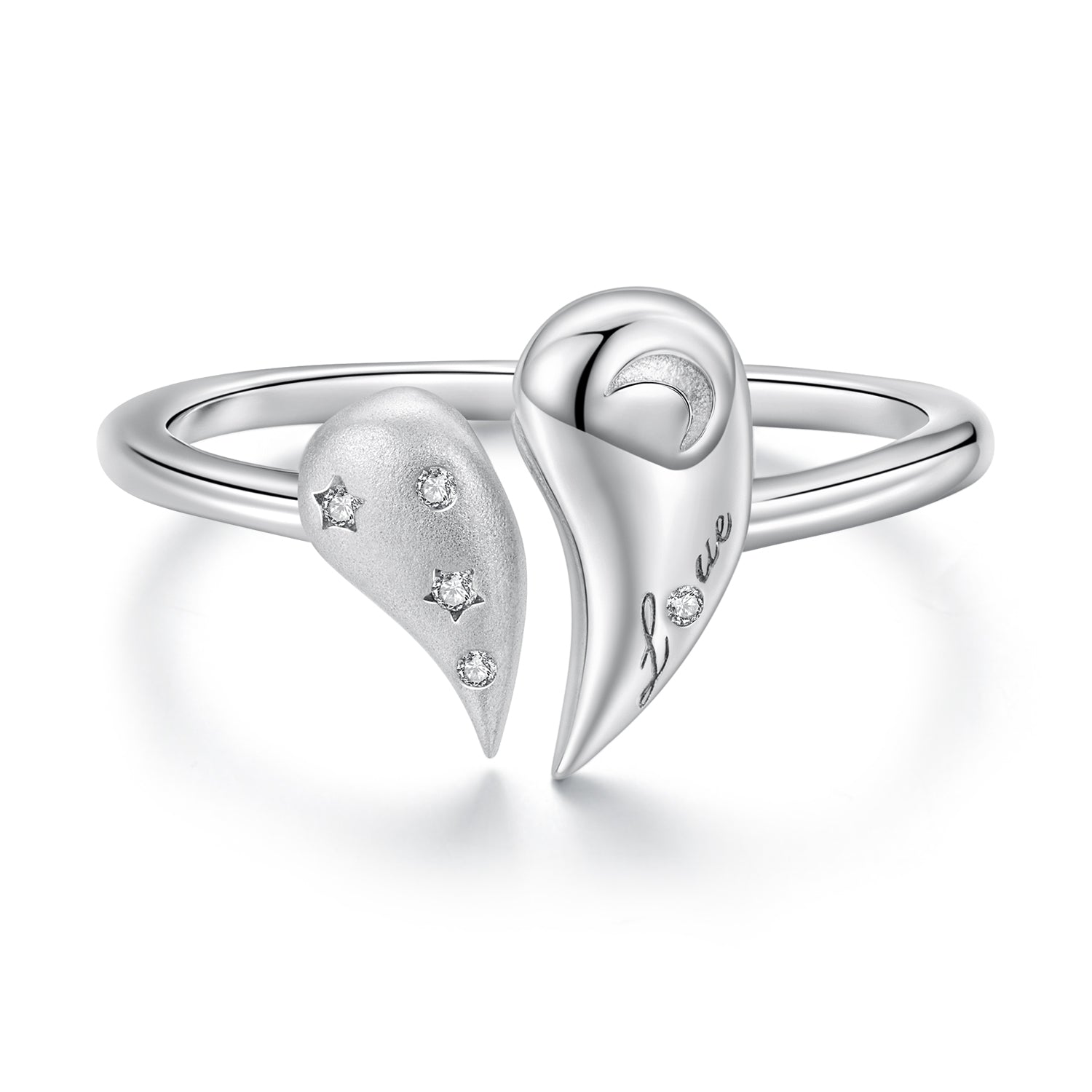 925 Sterling Silver 1.1cm White Gold Plated CZ Pendant Ring DestGlow