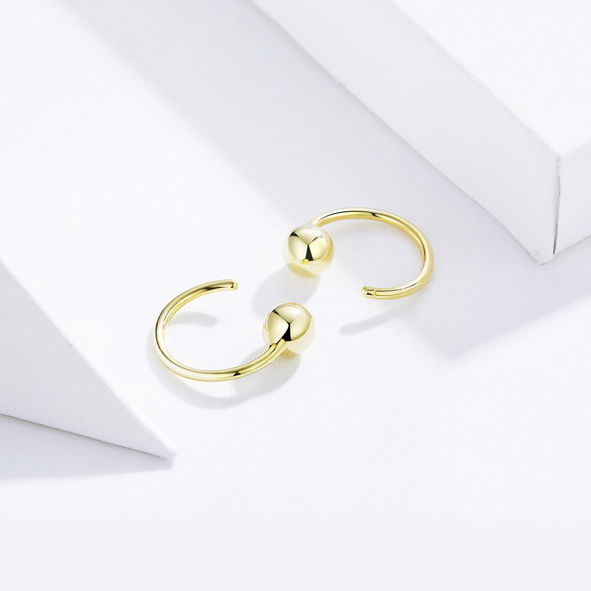 925 Sterling Silver Earrings with Plated Platinum, 1cm Diameter for Women DestGlow