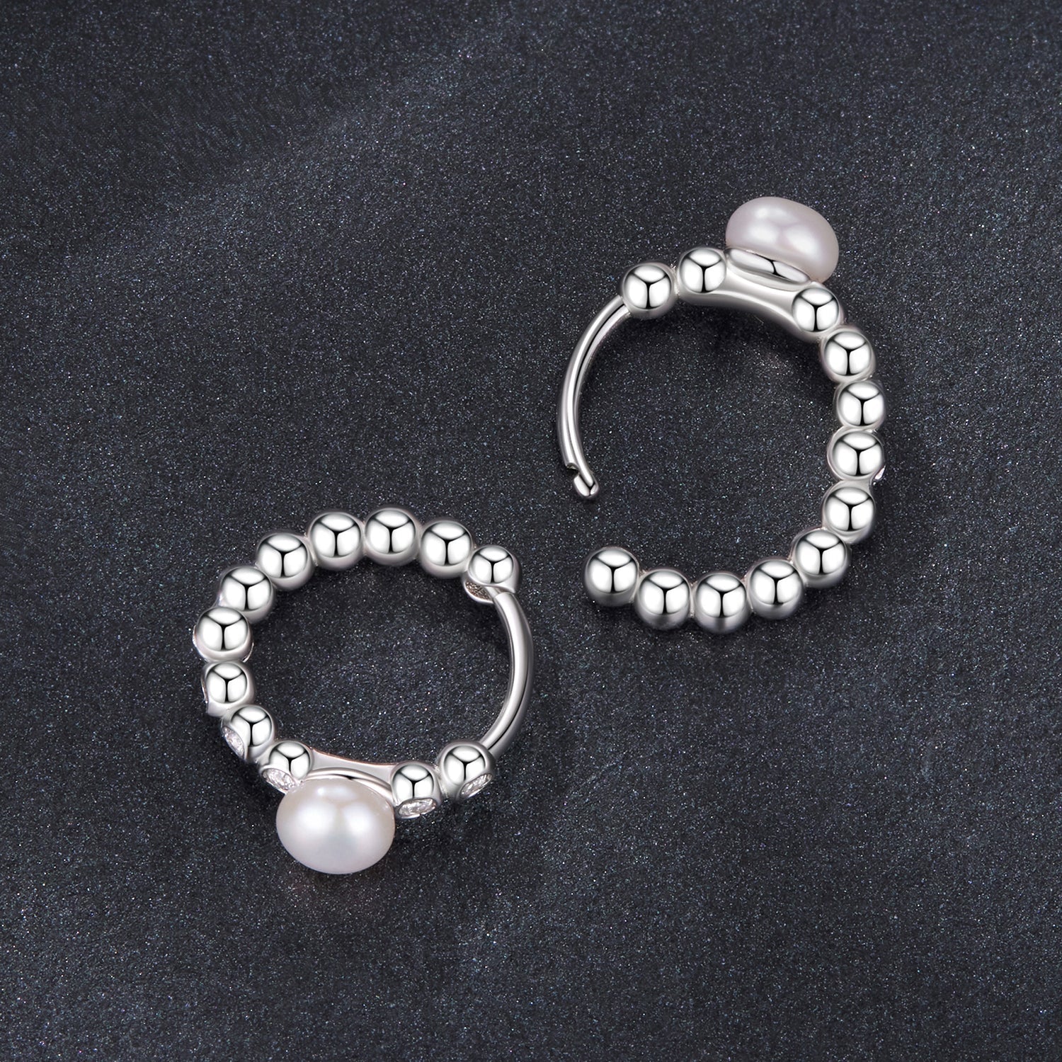 925 Sterling Silver White Gold Plated Moissanite & Pearl Earrings for Women DestGlow