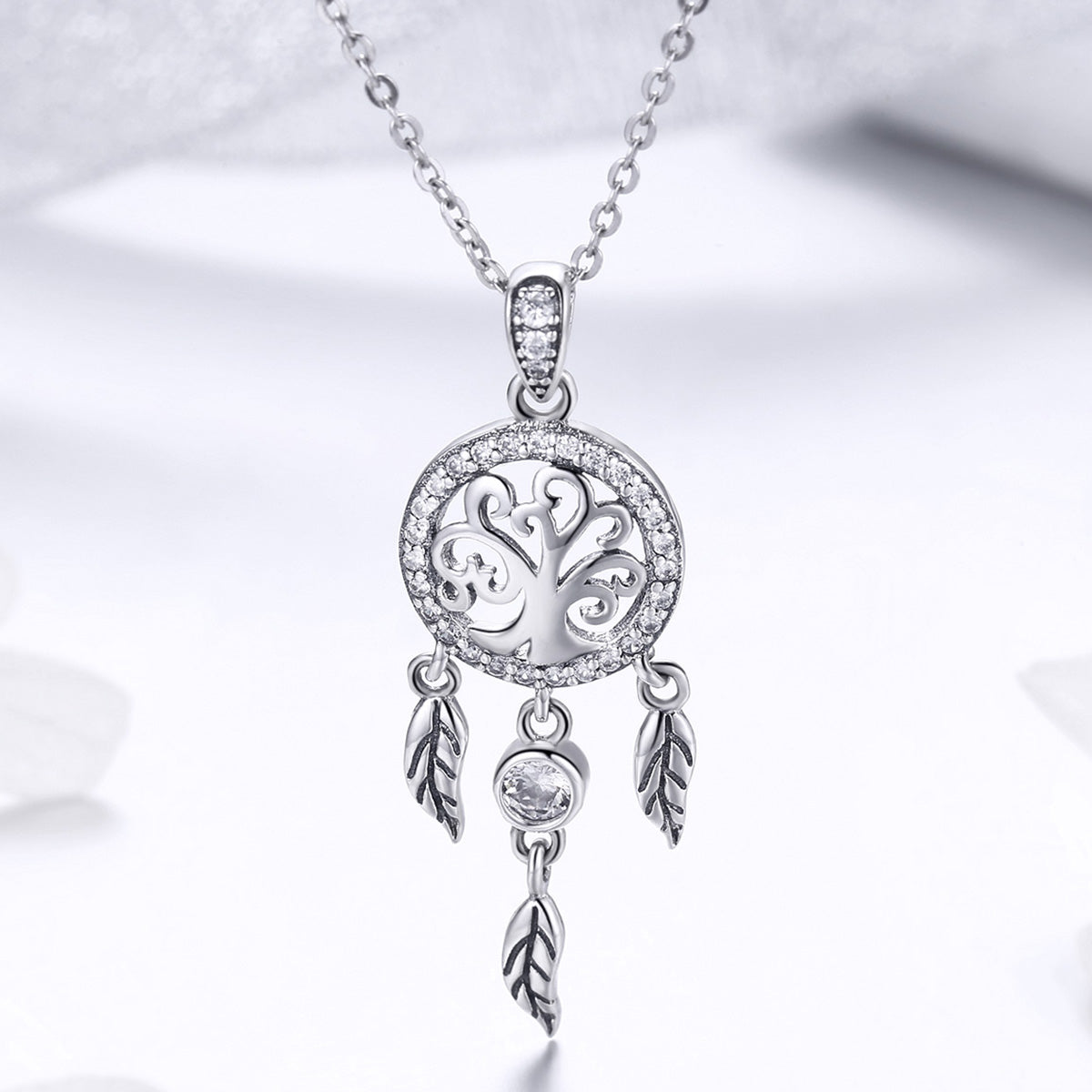 925 Sterling Silver Necklace 36-45cm with Pendant for Women DestGlow