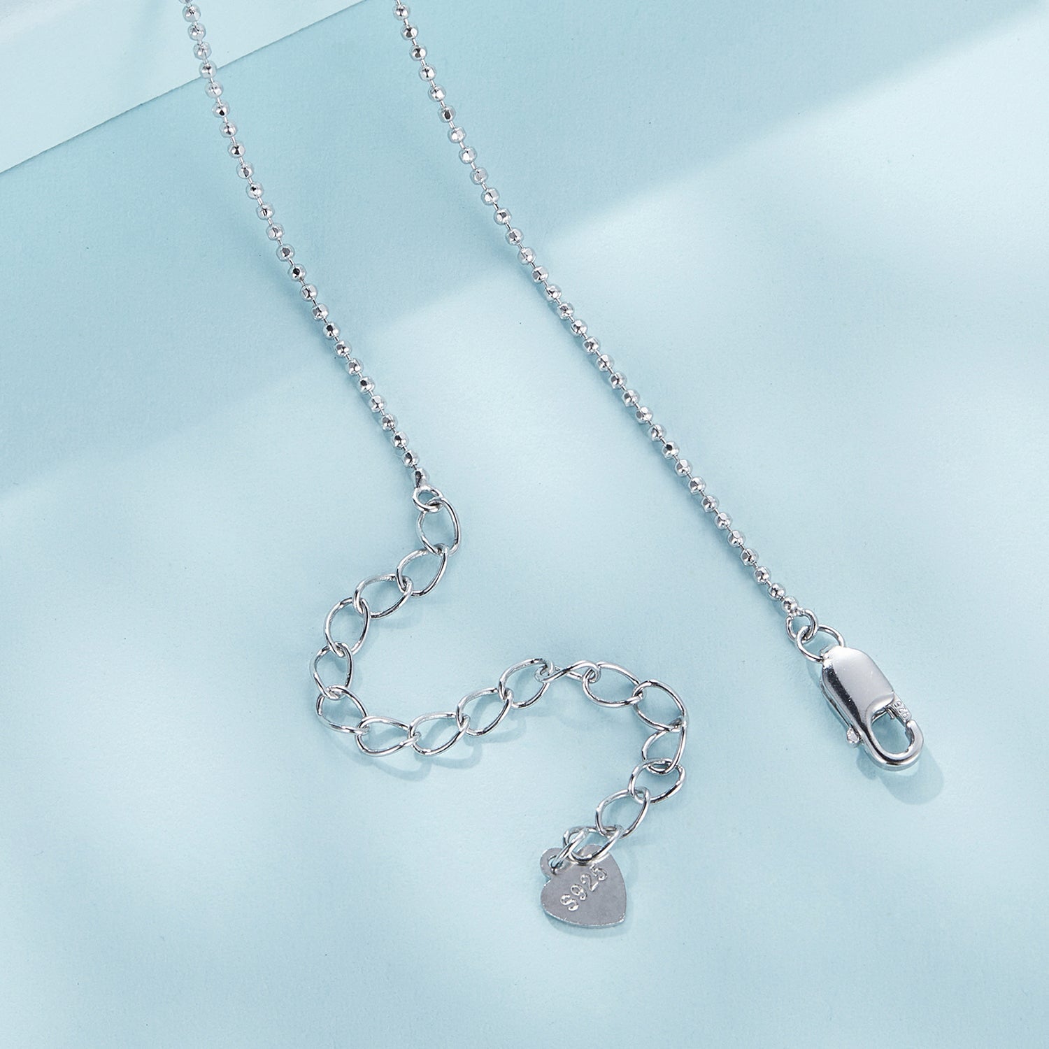 925 Sterling Silver Plated Platinum Necklace 400+50mm for Women DestGlow