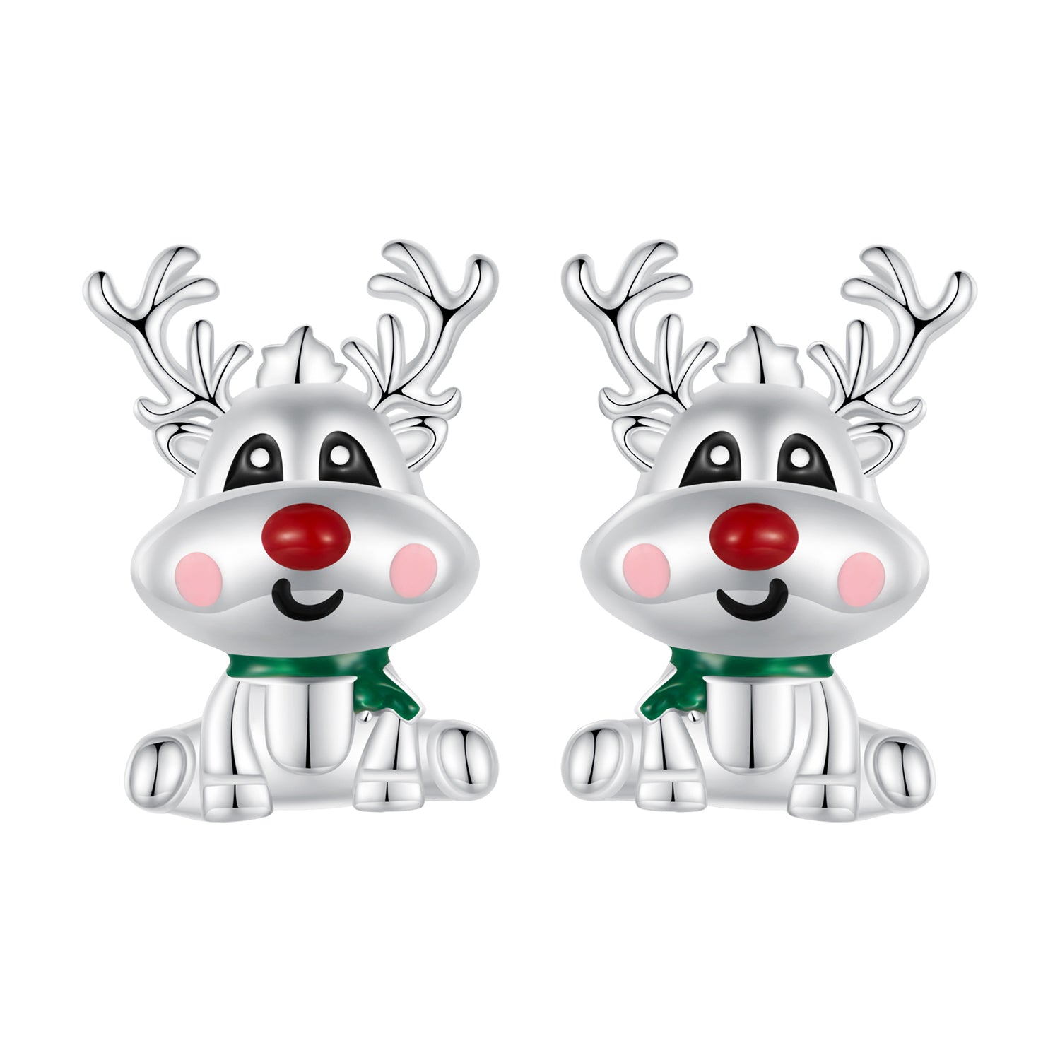 925 Sterling Silver Enamel Earrings 12x9mm DestGlow