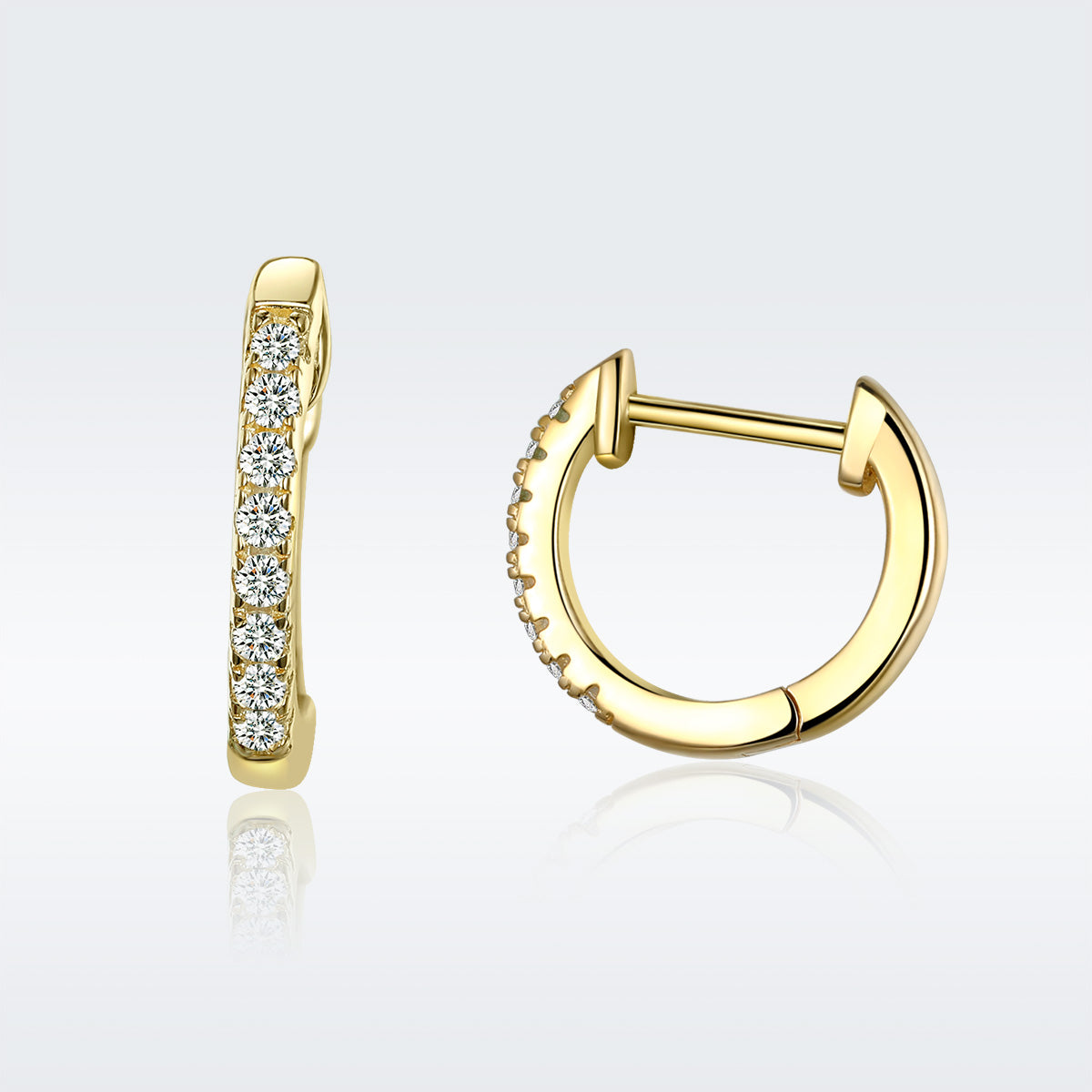 925 Sterling Silver 1.3cm Pavé Set CZ Earrings DestGlow