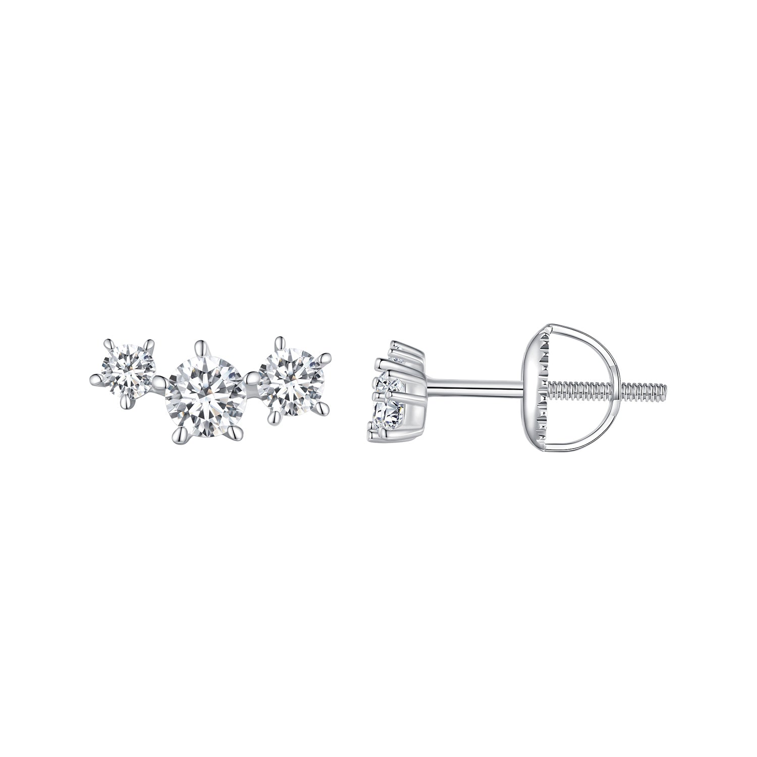 925 Sterling Silver Moissanite 0.01 Carat Earrings Size 4*9mm for Women DestGlow