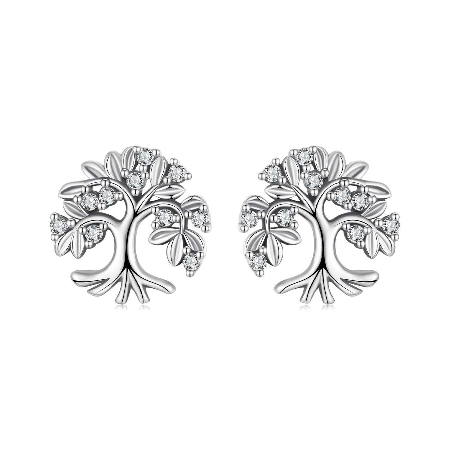 925 Sterling Silver Earrings with Pave Setting CZ - Oxidized Finish - 0.9cm DestGlow