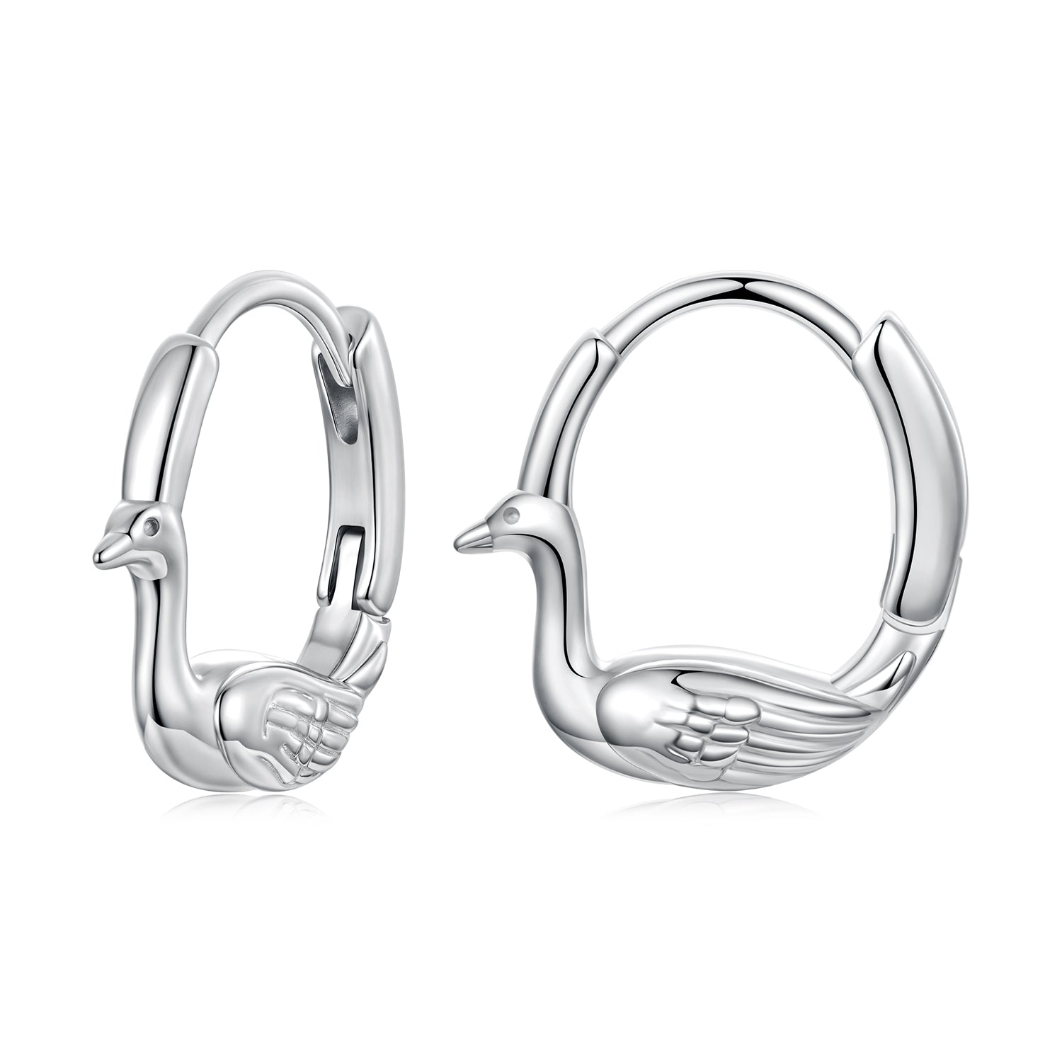 925 Sterling Silver Plated White Gold Hoop Earrings for Women DestGlow