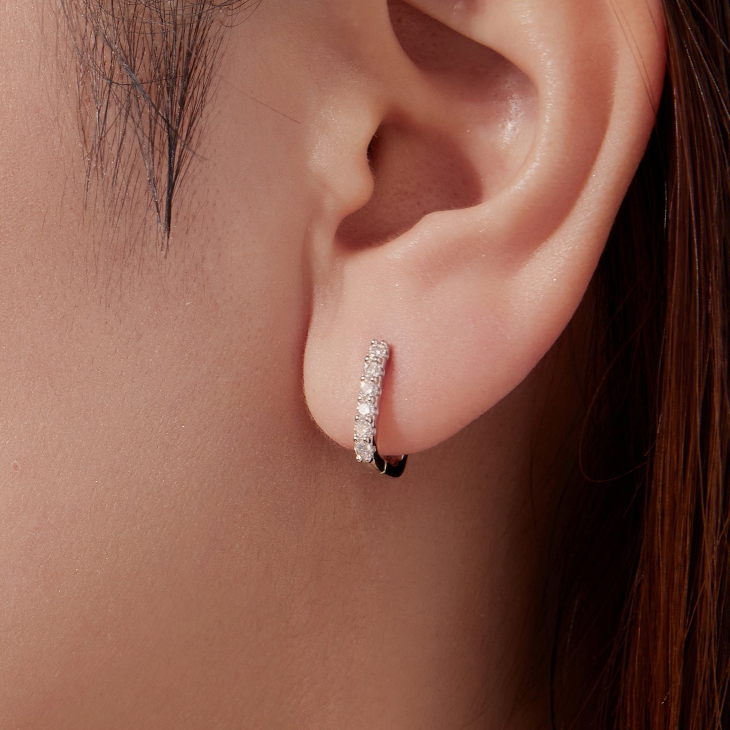 925 Sterling Silver Moissanite Earrings 1.4cm for Women DestGlow