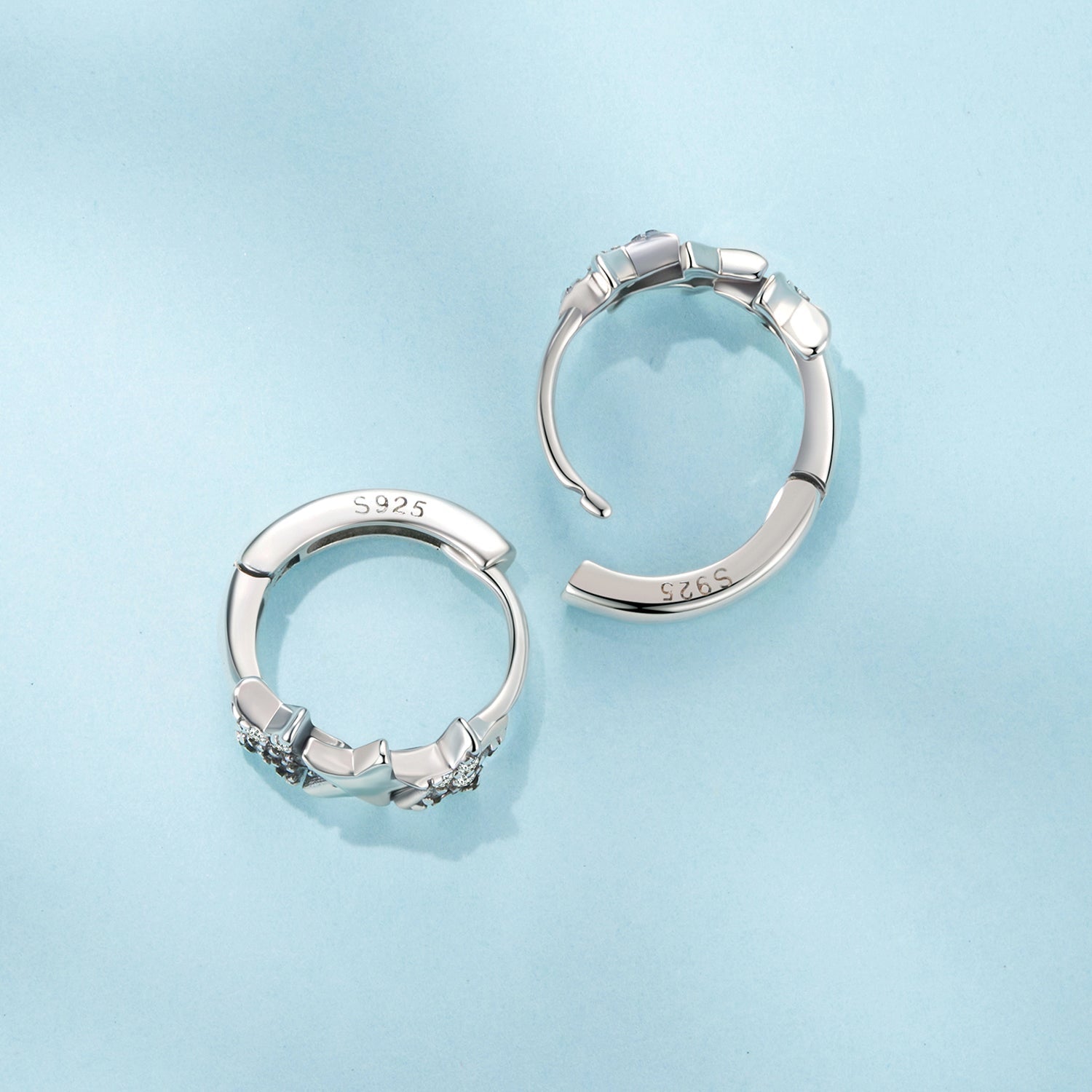 925 Sterling Silver Earrings with Pavé Setting CZ in Oxidized Silver DestGlow