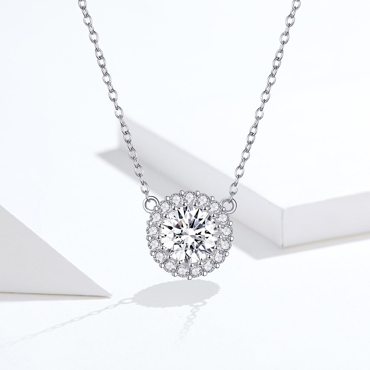 925 Sterling Silver Plated Platinum 49cm Pavé Setting CZ Necklace for Women DestGlow