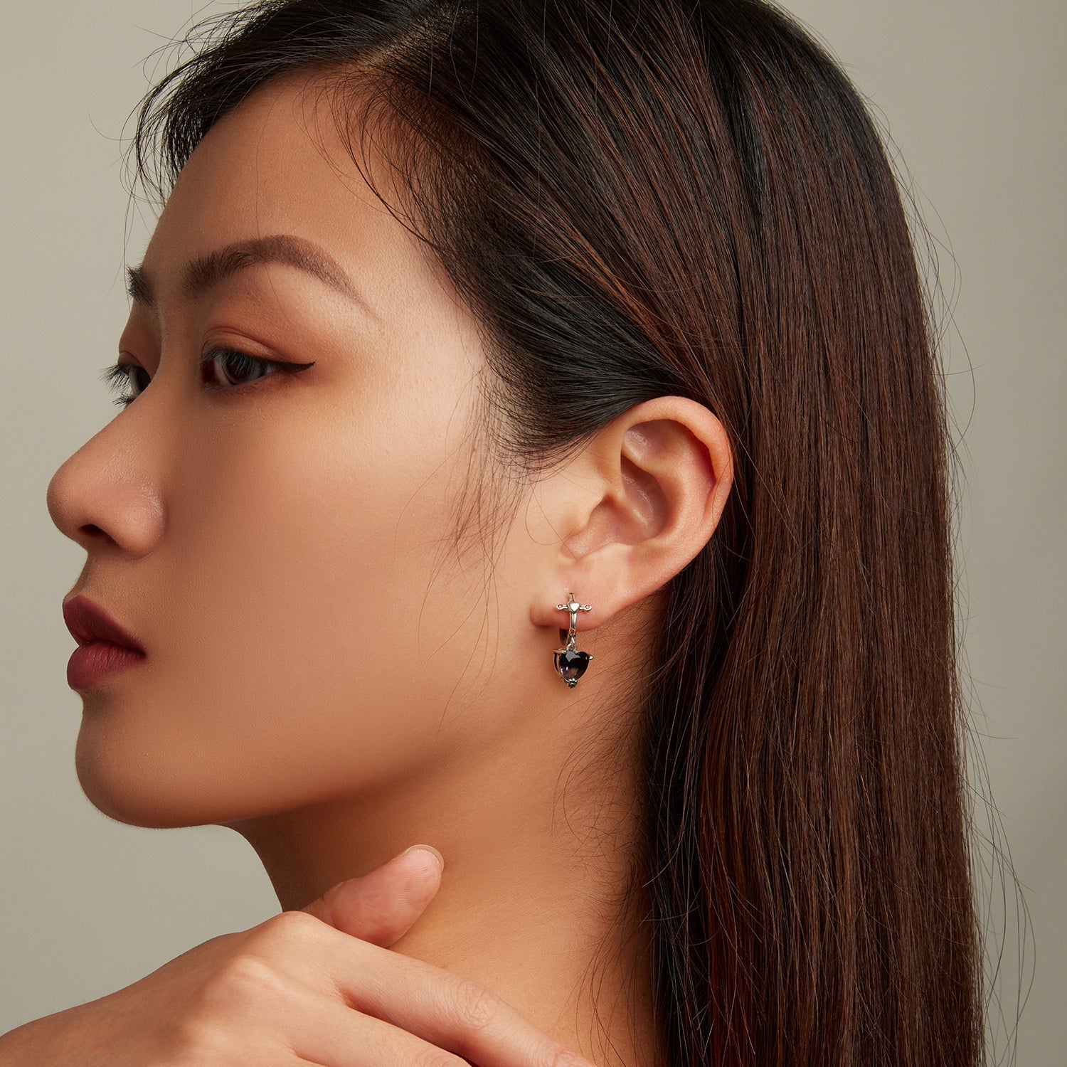 925 Sterling Silver Earrings with Pavé Setting CZ - Oxidized Silver - 2.3cm x 0.9cm - For Women DestGlow