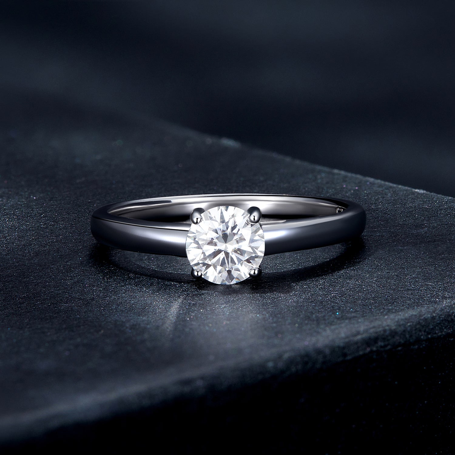 925 Sterling Silver Moissanite Ring 0.6 Carat Size 6 for Women DestGlow