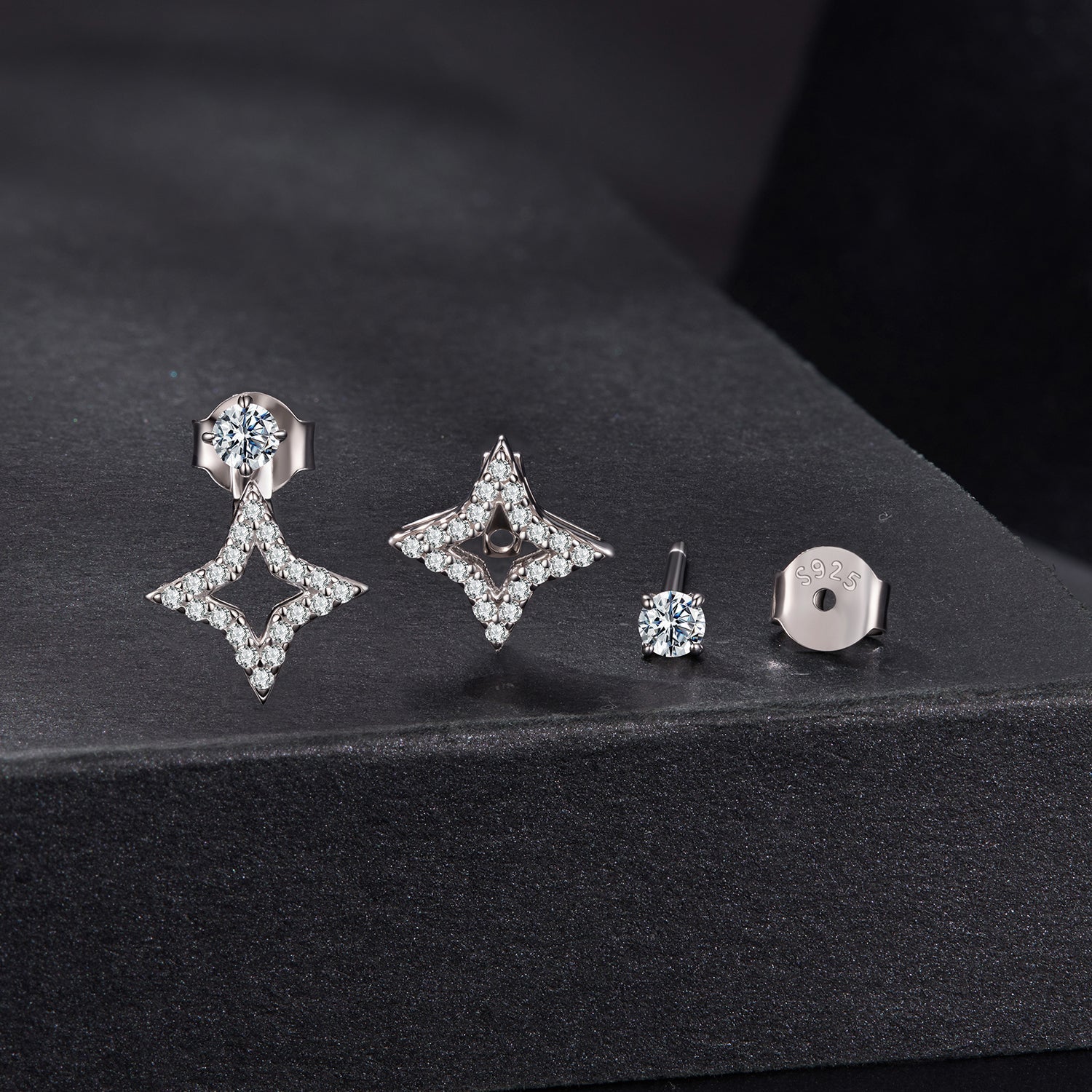 925 Sterling Silver Moissanite 0.1ct Earrings for Women DestGlow