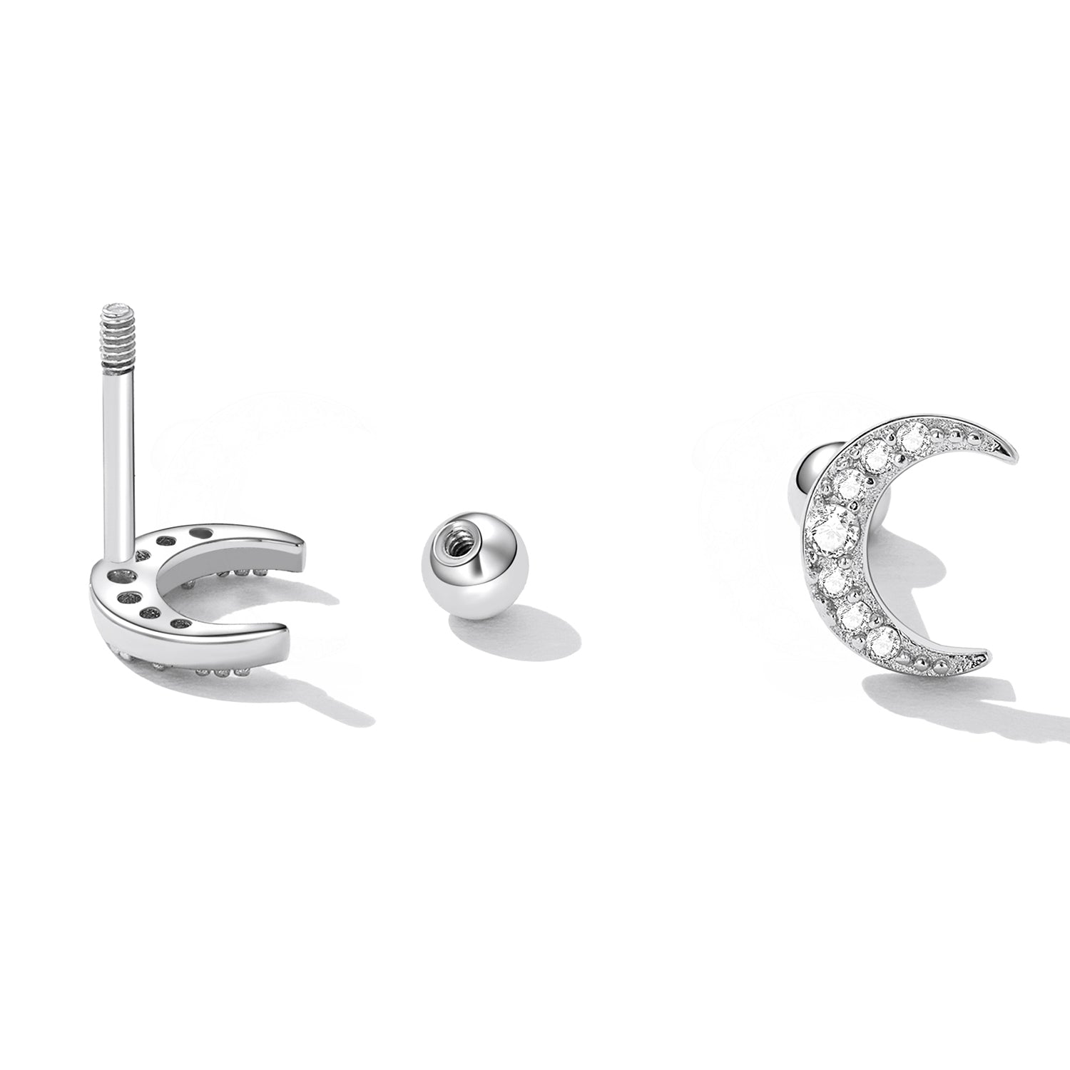 925 Sterling Silver Earrings with Pavé Setting CZ, 0.8*0.6cm for Women DestGlow