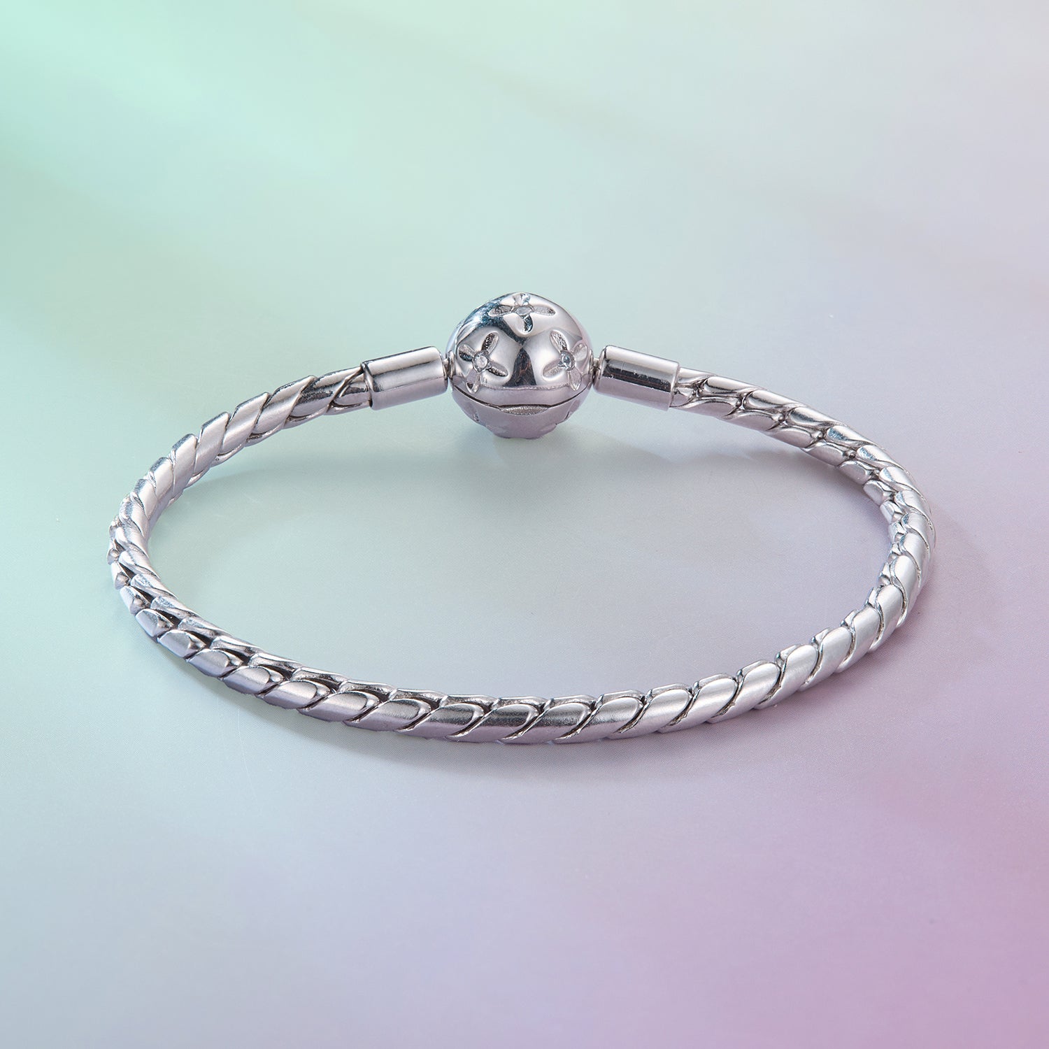 925 Sterling Silver White Gold Plated Bracelet with CZ Pendant for Women DestGlow
