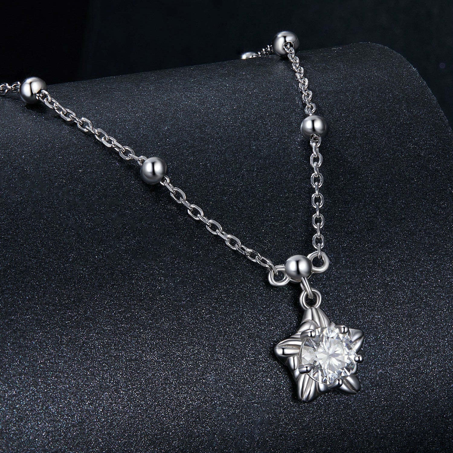 925 Sterling Silver 5mm Moissanite Necklace for Women DestGlow