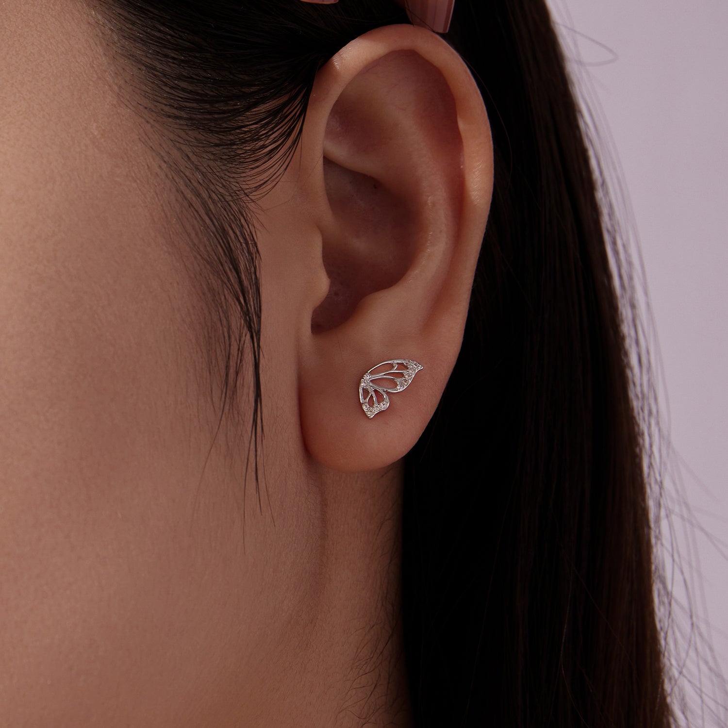 925 Sterling Silver White Gold Plated Pavé Set CZ Earrings - Small Size DestGlow