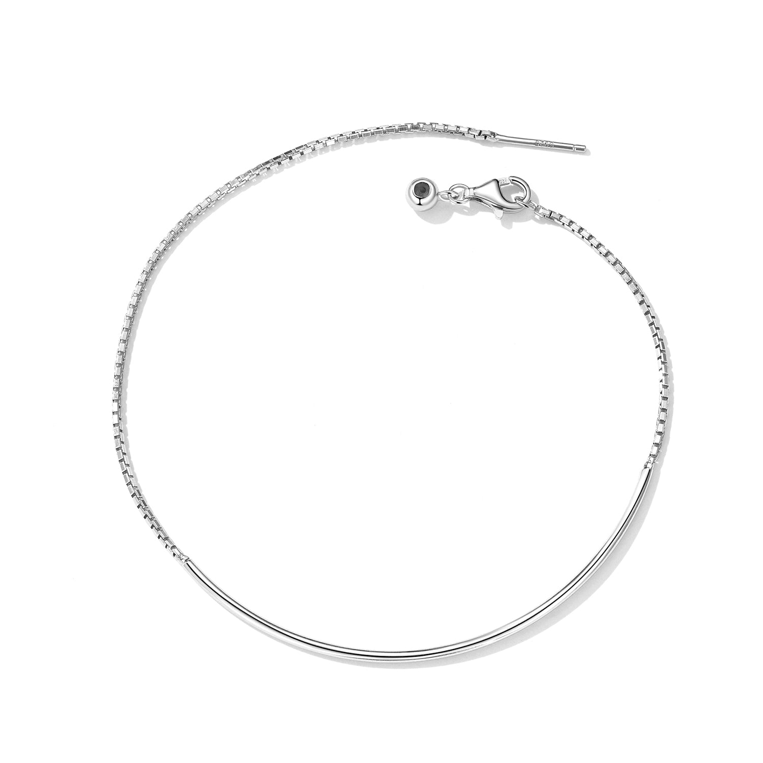 925 Sterling Silver Adjustable Platinum-Plated Bracelet for Women DestGlow