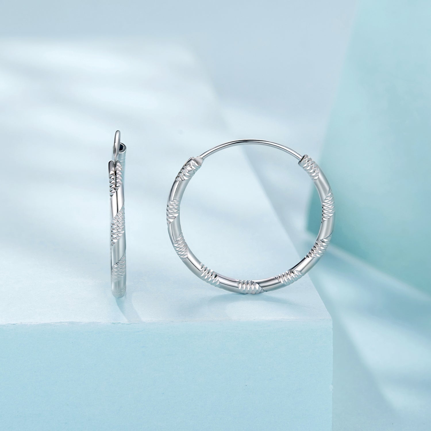 925 Sterling Silver Plated White Gold Earrings 3.0cm for Women DestGlow