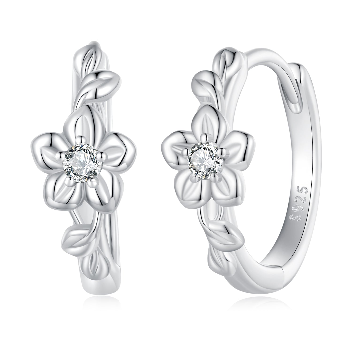 925 Sterling Silver Earrings with Zircon and Platinum Plating DestGlow