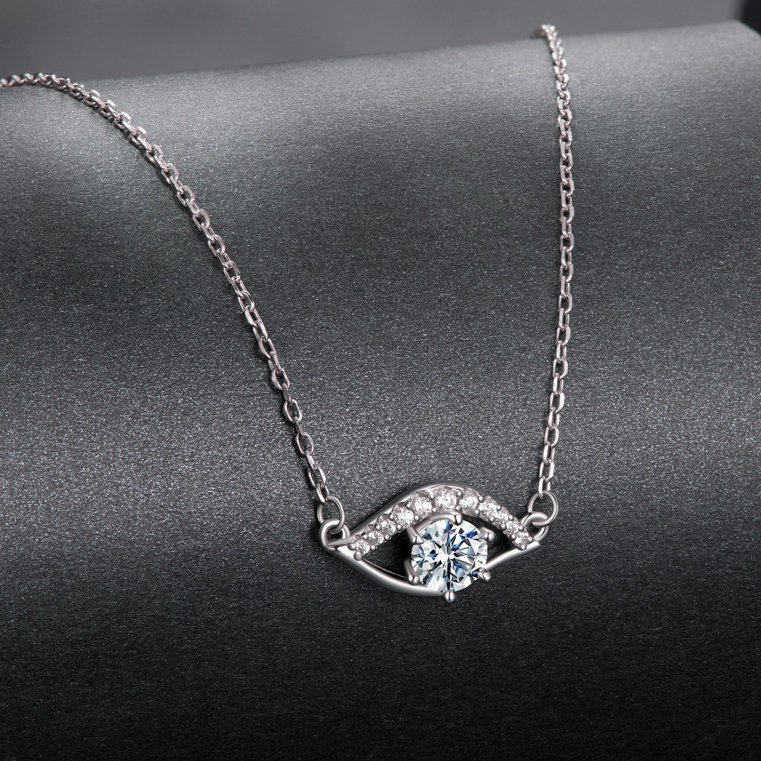 925 Sterling Silver Moissanite Necklace 40+5cm in Length for Women DestGlow