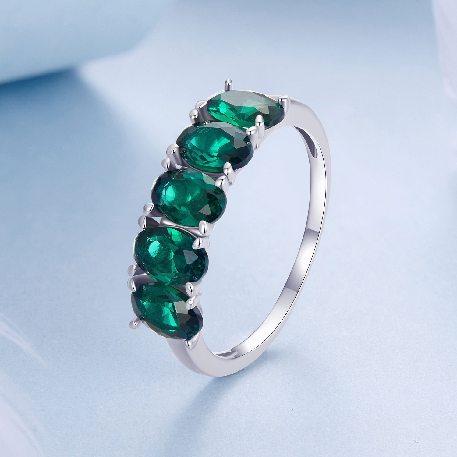 925 Sterling Silver Plated White Gold 1.4mm Ring Size 6.0 for Women DestGlow