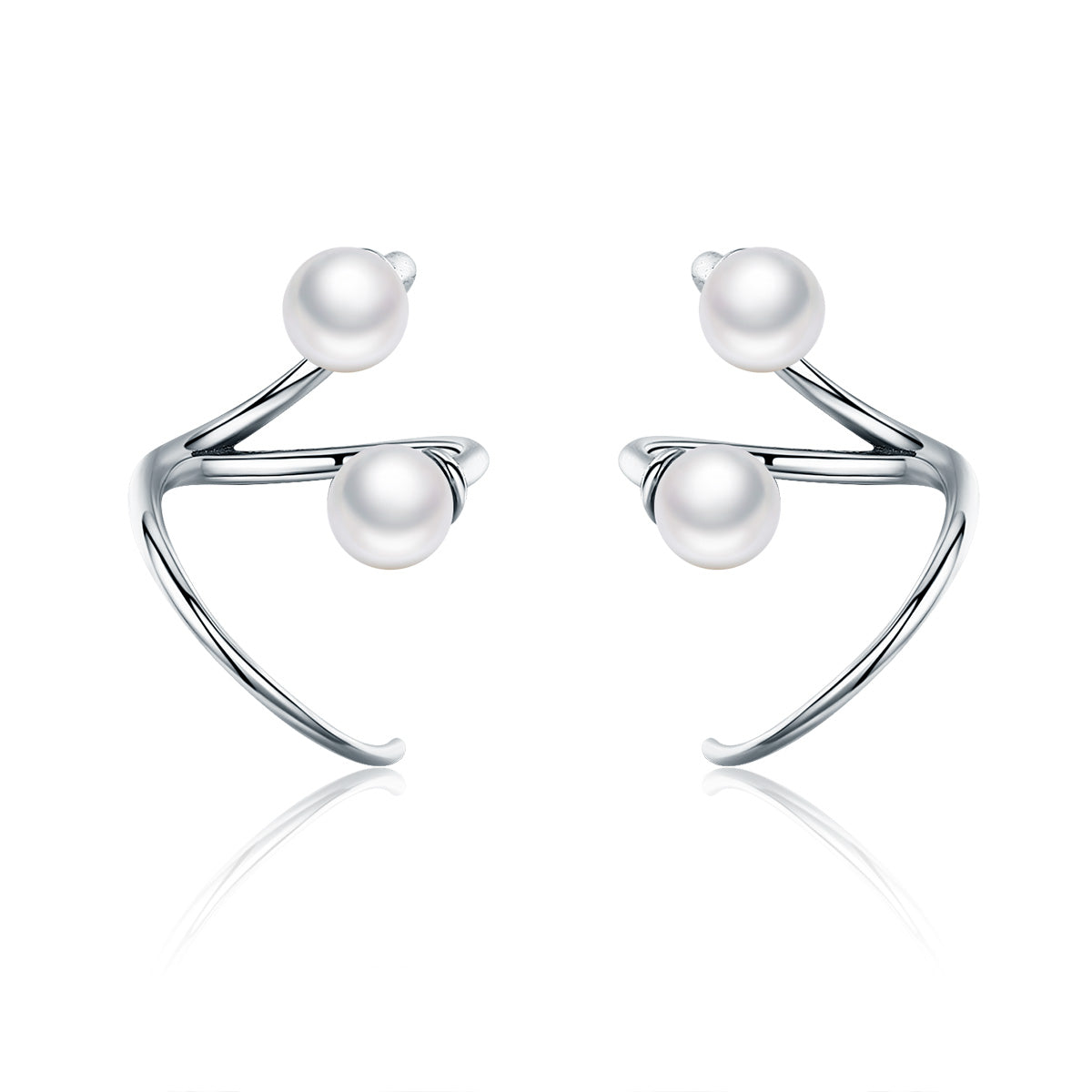 925 Sterling Silver Oxidized Earrings with Shell Pearl for Women DestGlow