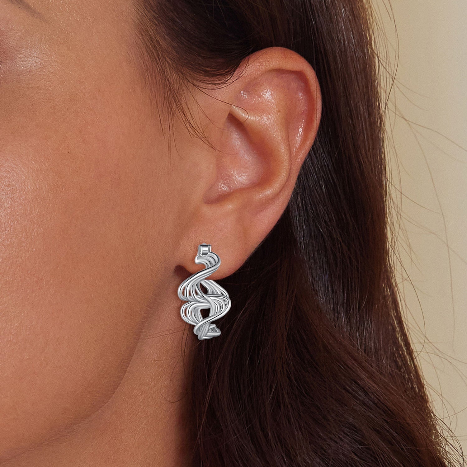 925 Sterling Silver Earrings 18mm x 10mm for Women DestGlow