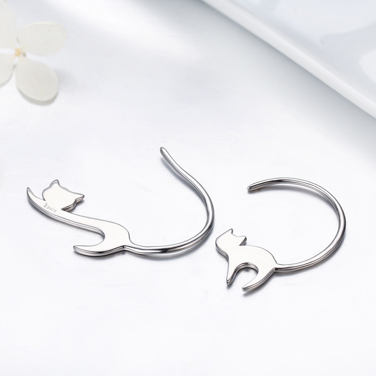 925 Sterling Silver Earrings for Women - 3*2.5cm, Platinum Plated DestGlow