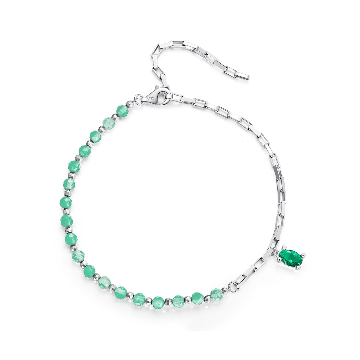 925 Sterling Silver Bracelet with Pavé Setting CZ - 210mm - for Women DestGlow