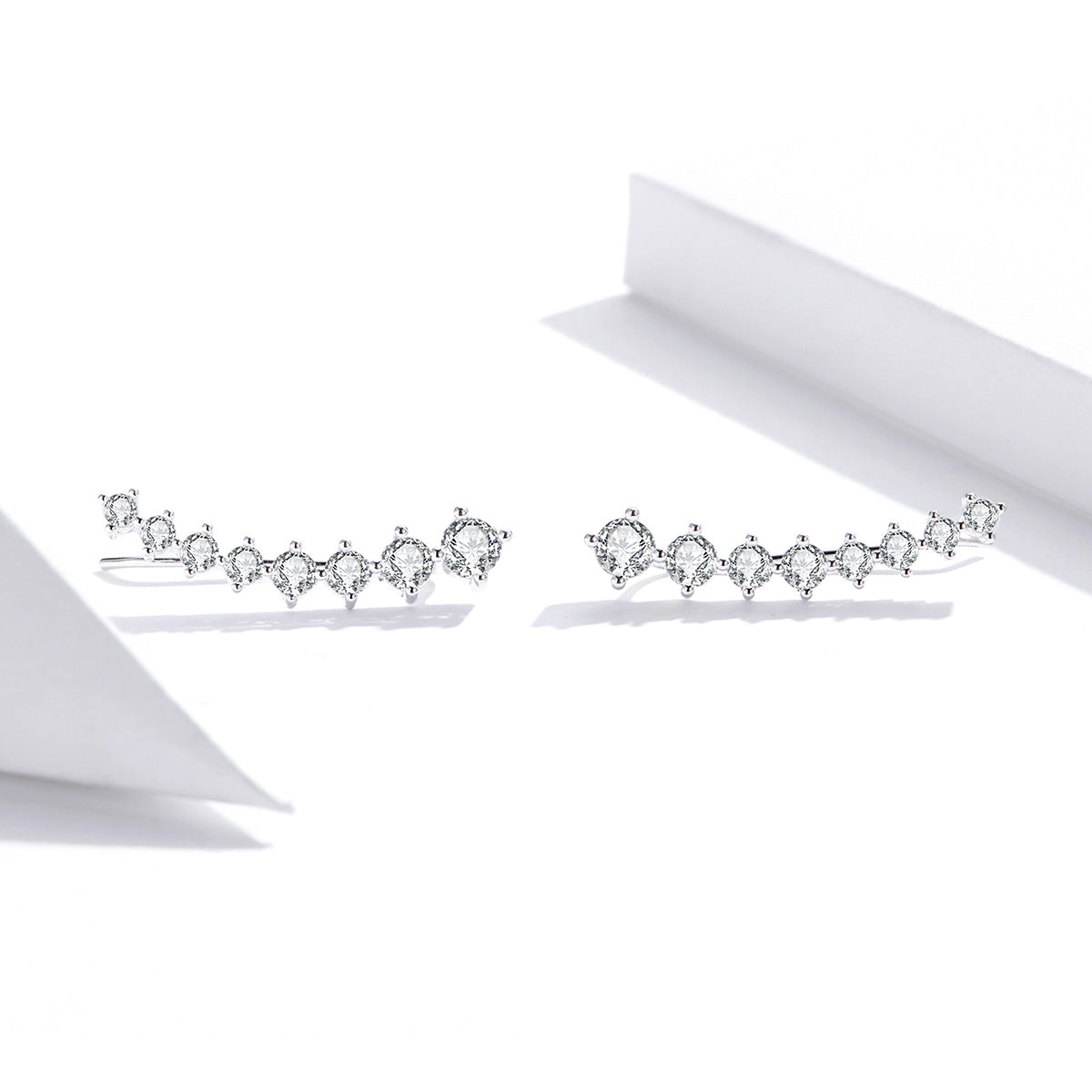 925 Sterling Silver Earrings with Pavé Setting CZ - 2.9*0.7cm DestGlow
