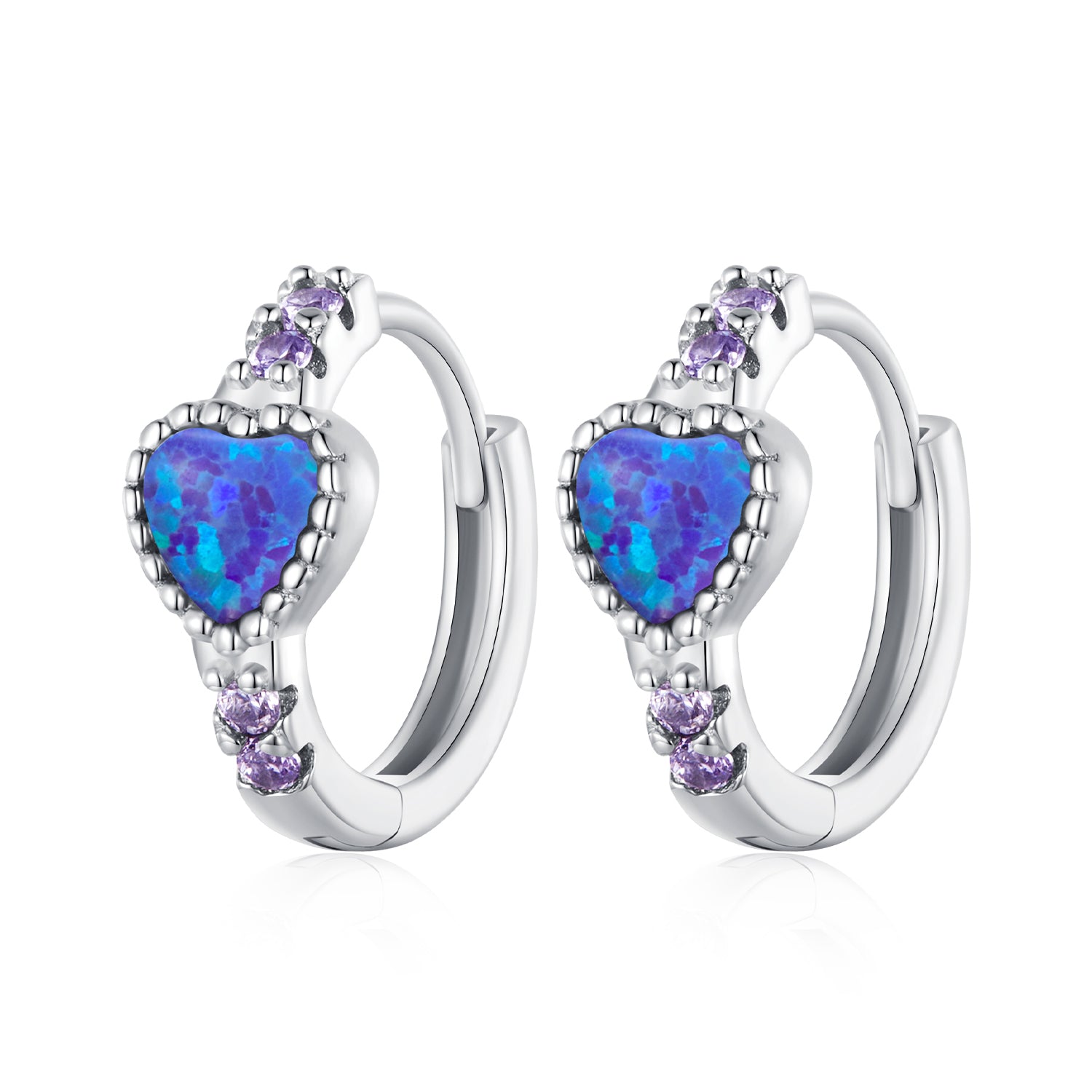 925 Sterling Silver Translucent Opal Earrings with CZ for Women DestGlow