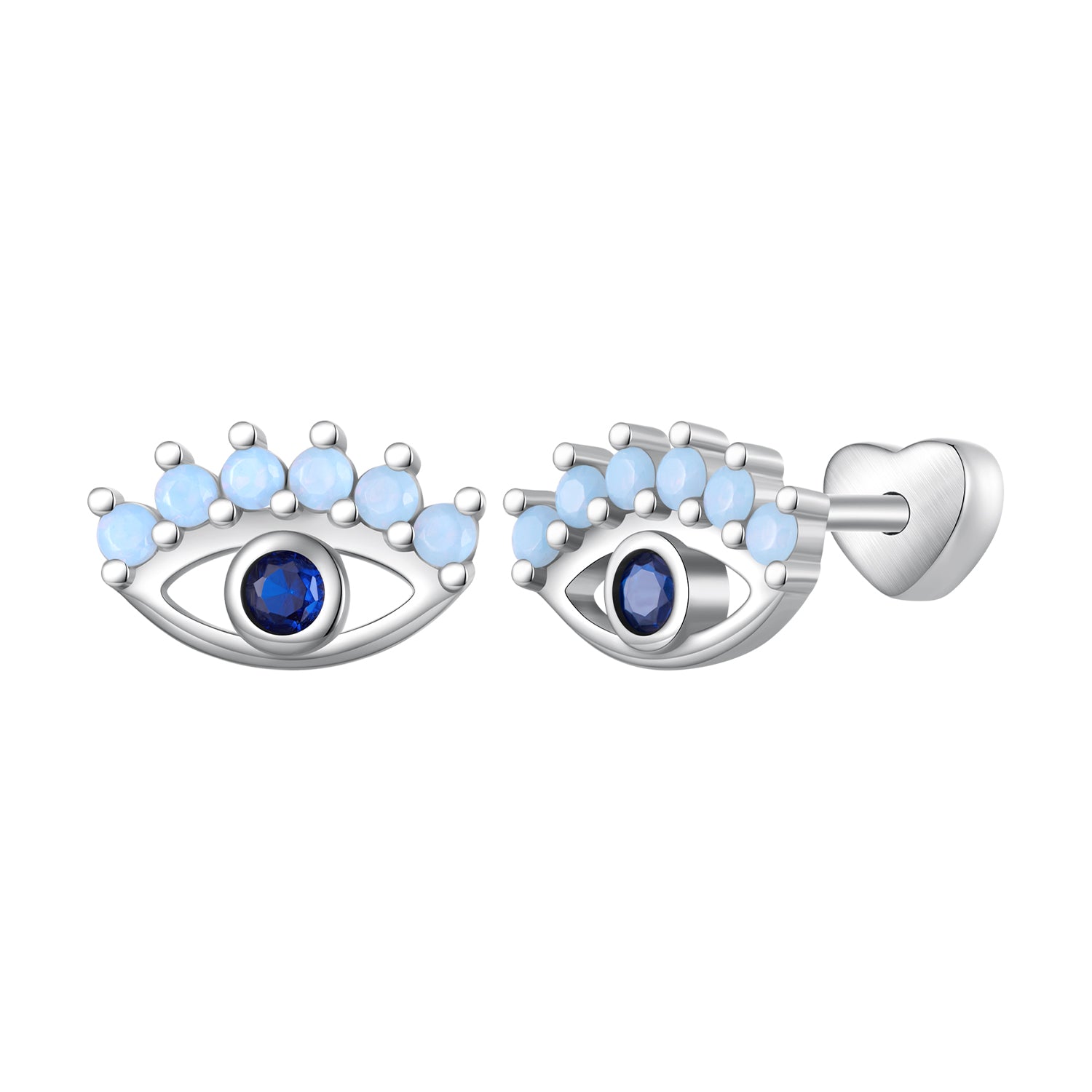 925 Sterling Silver Plated Platinum Opal Earrings for Women DestGlow