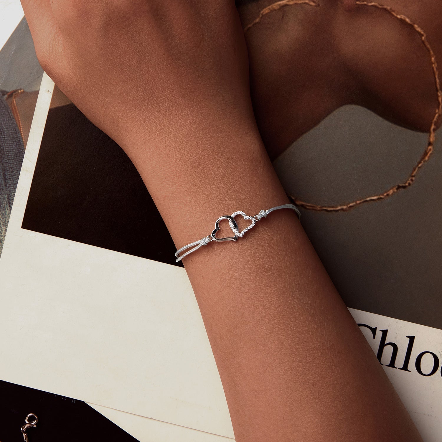 925 Sterling Silver Bracelet with Pavé Setting CZ, 170+50mm Length, White Gold Plated for Women DestGlow